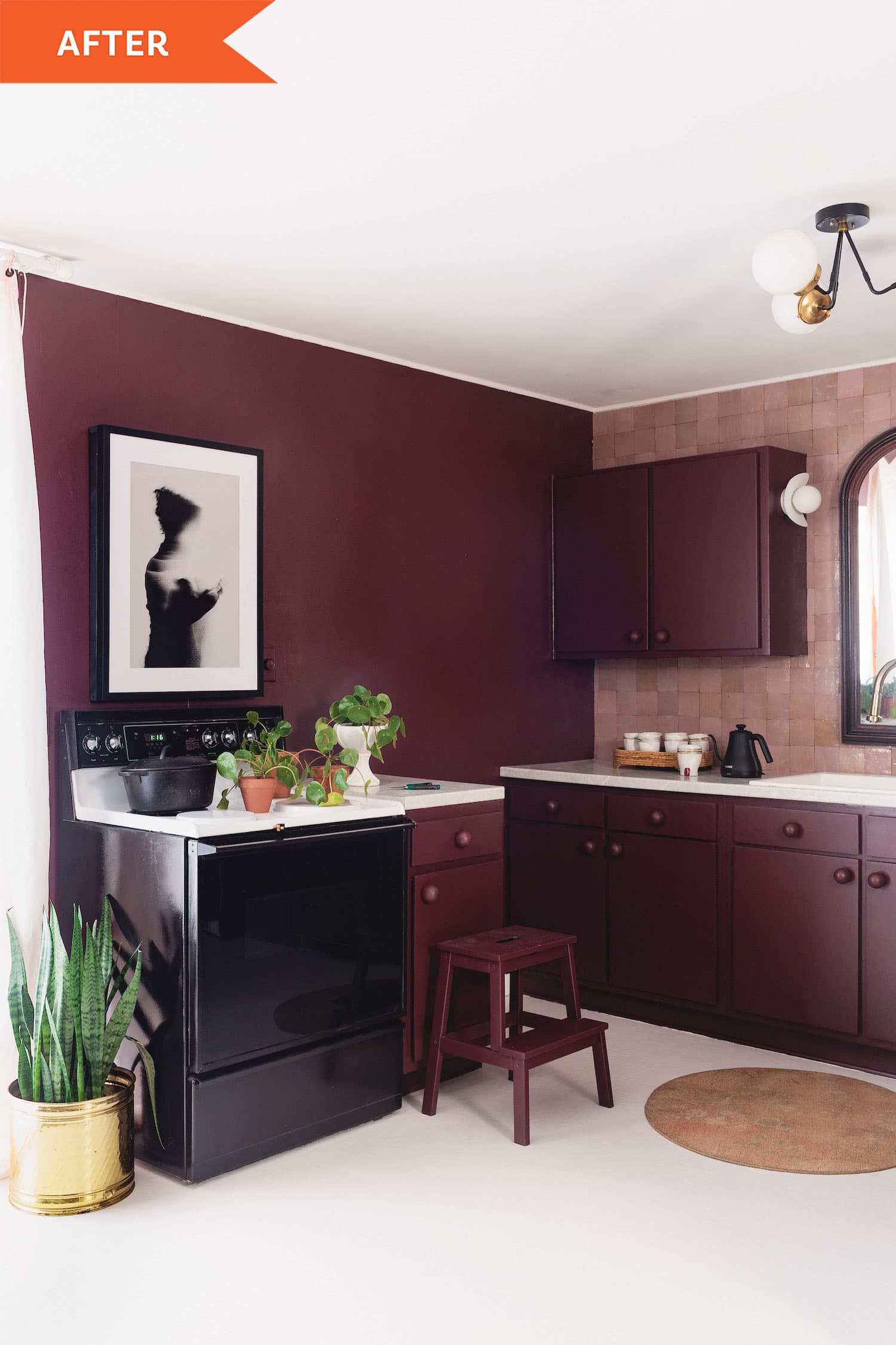 Purple-Red Kitchen Redo - Before and After Photos | Apartment Therapy, image size:1500x2250
