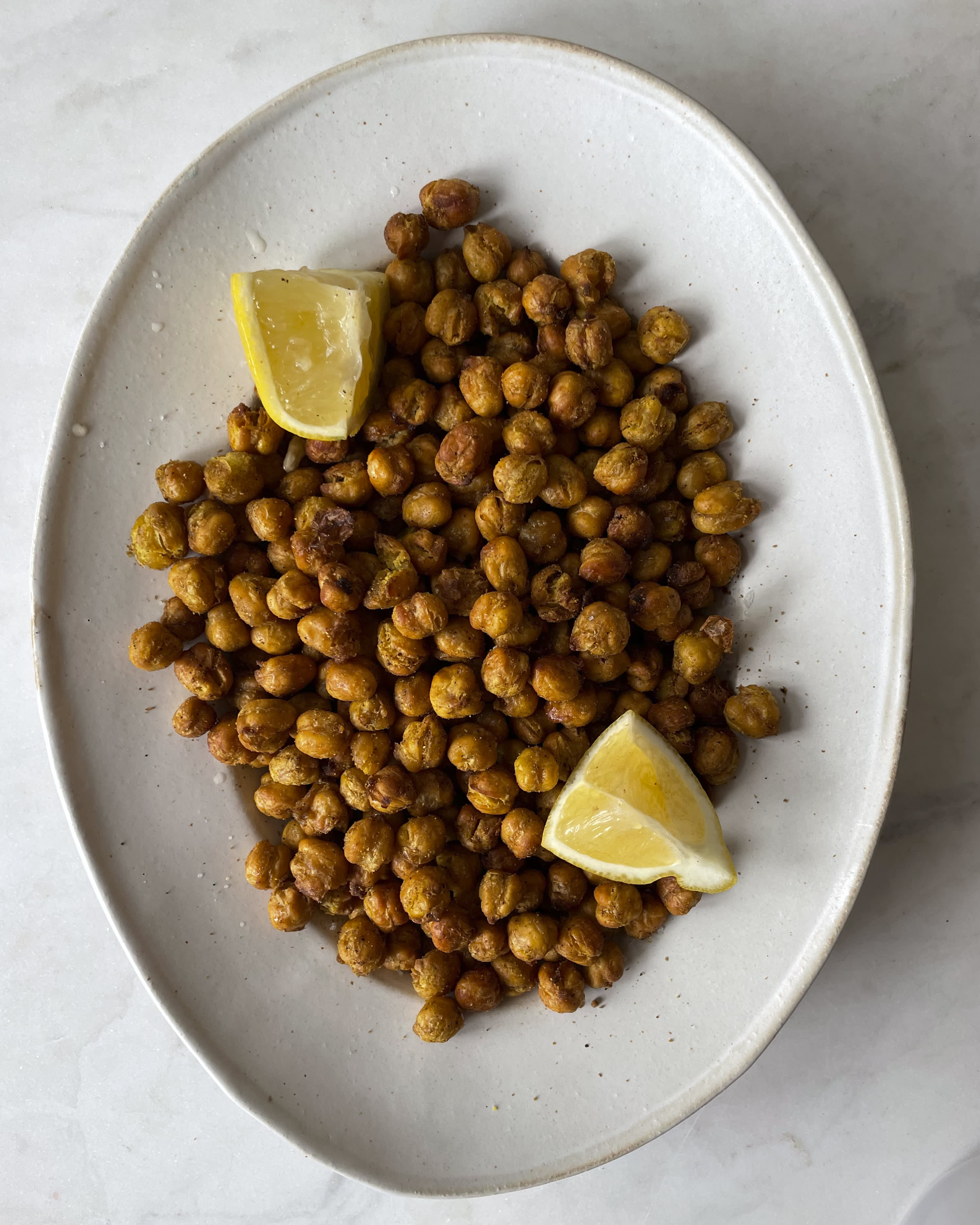 Air fryer chickpeas for snacks & salads - Cadry's Kitchen