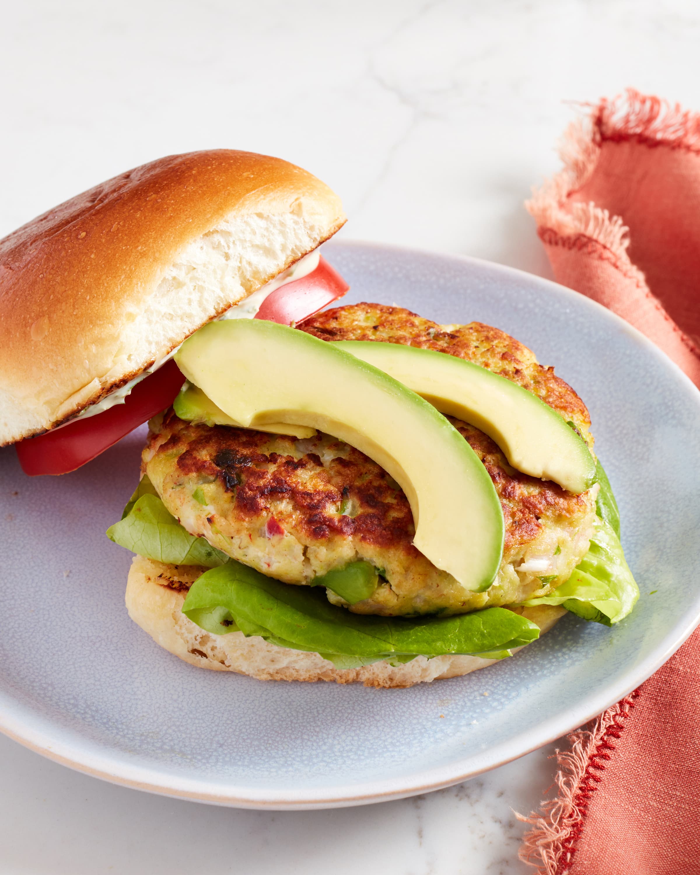 Shrimp Burgers with Cilantro and Guacamole