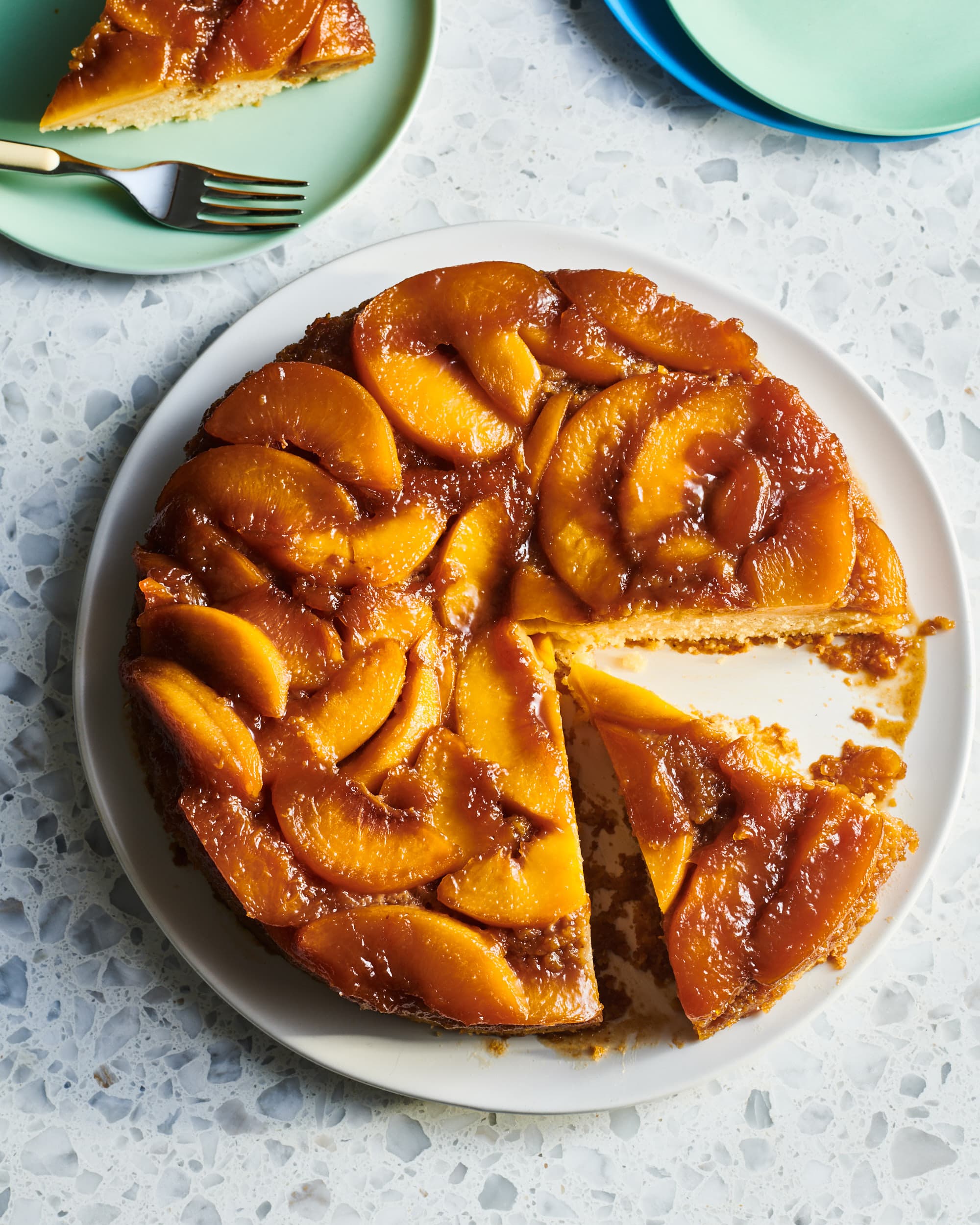 Summer Peach Upside Down Cake in Partnership with KitchenAid