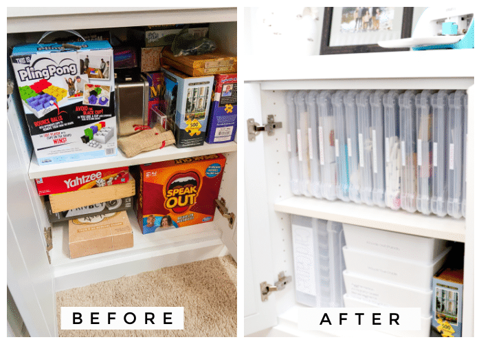 Turn Board Games to Display Books - at home with Ashley