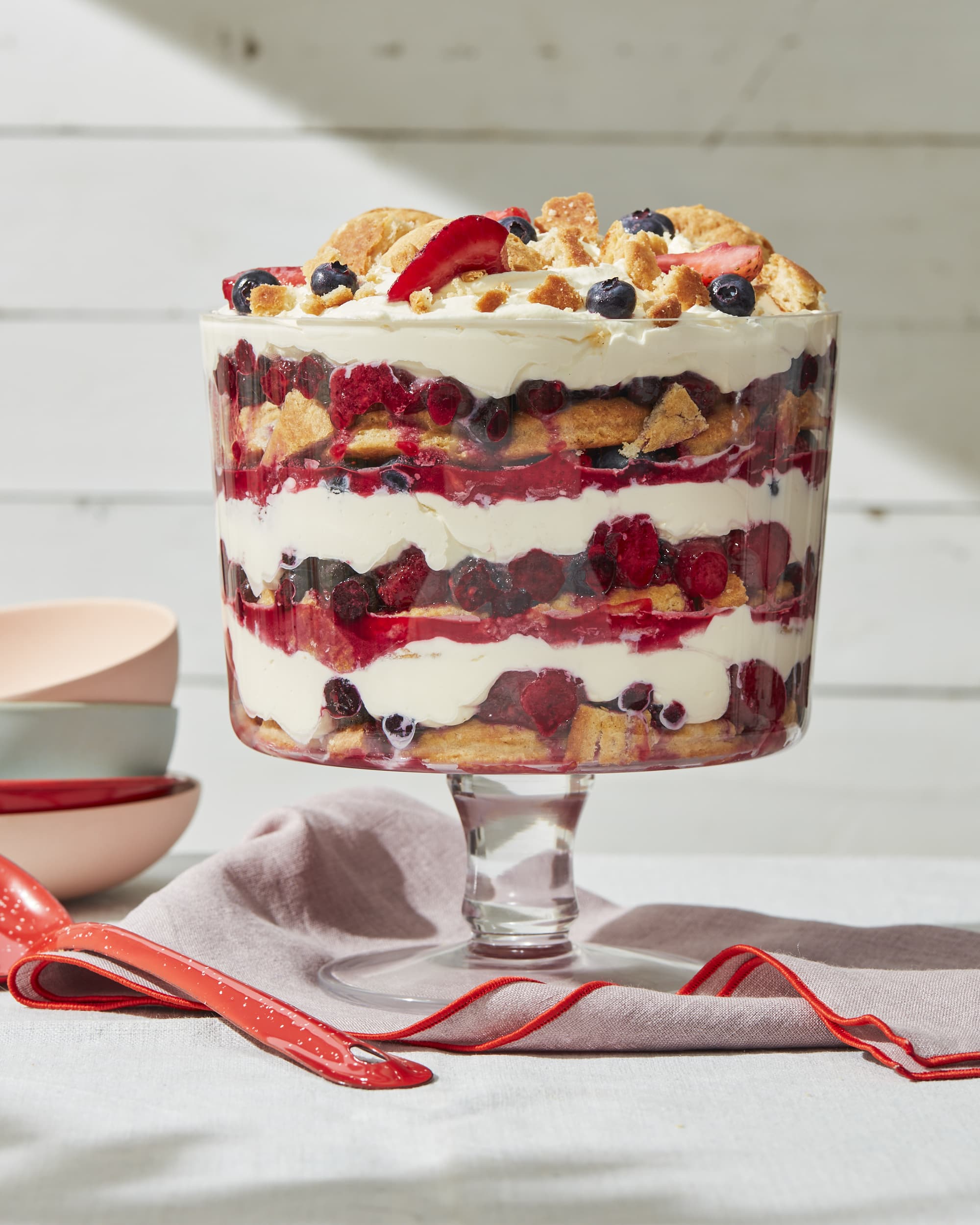 Mixed Berry Shortcake Trifle Recipe (Summer Party Dessert)