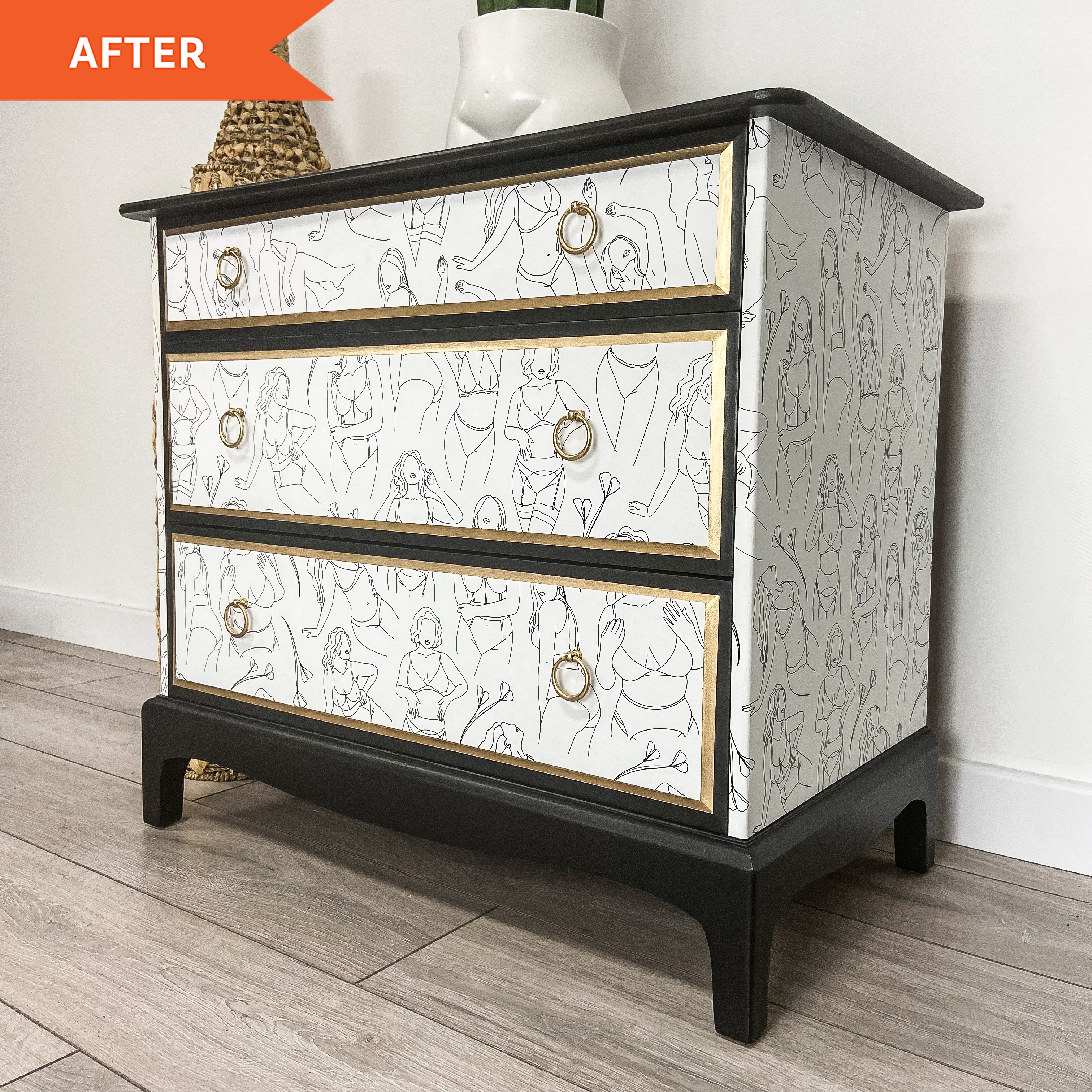 Vintage Dresser Redo Using Wallpaper - Before and After Photos | Apartment  Therapy