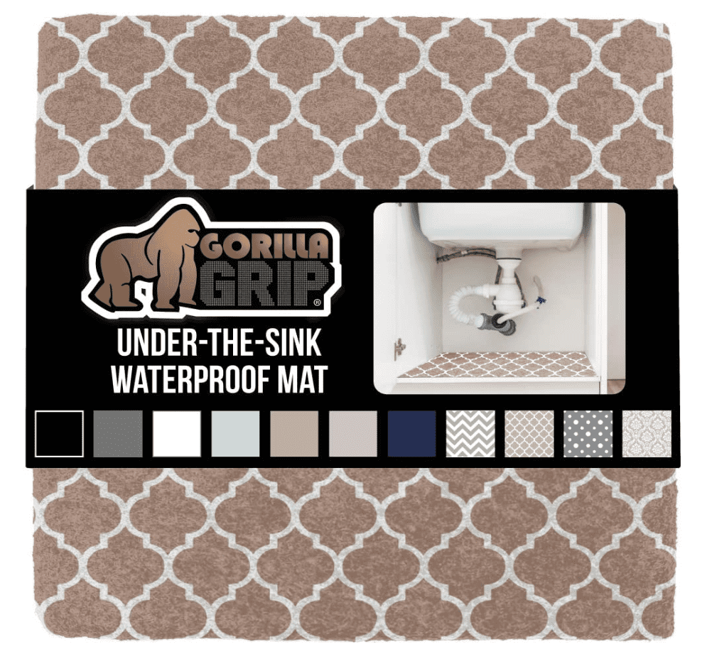 This Under-Sink Mat on  Makes Cleaning Under the Sink Easy