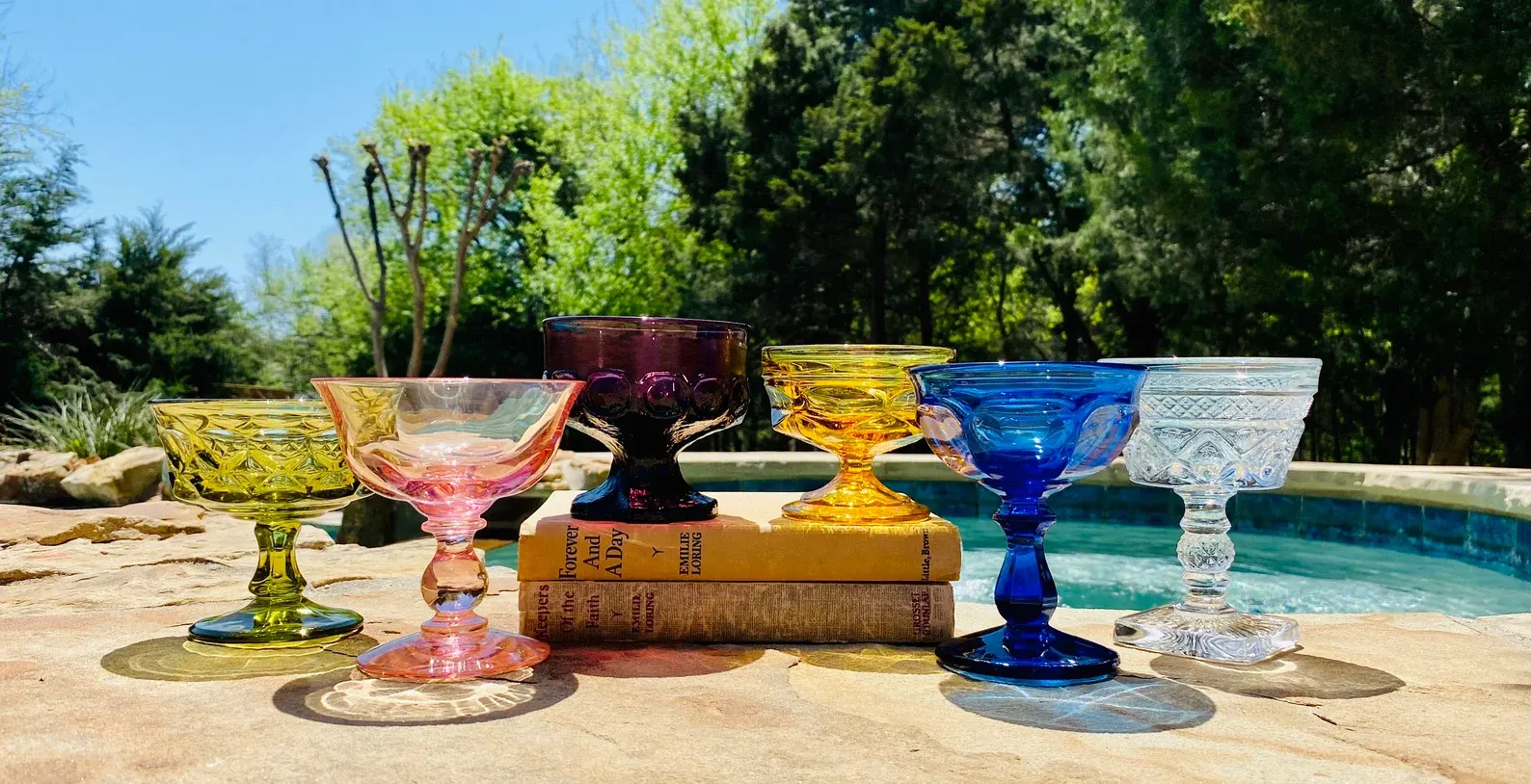 Vintage Color Wine Glasses, Vintage Glass Cup Glasses
