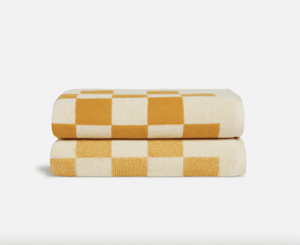 Green and White Checkered Towels