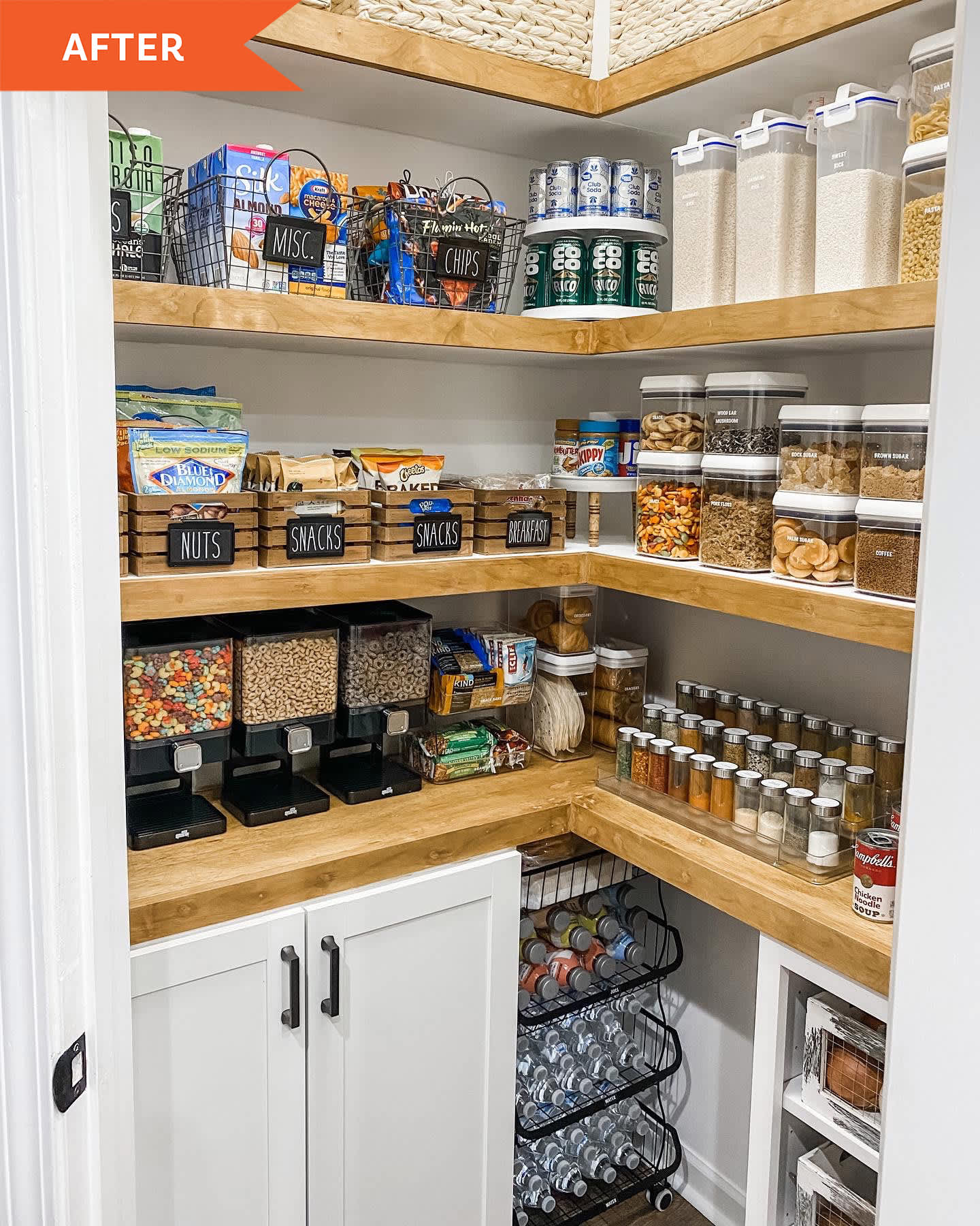 How to Upgrade Wire to Wooden Pantry Shelves - Big Brick Beauty