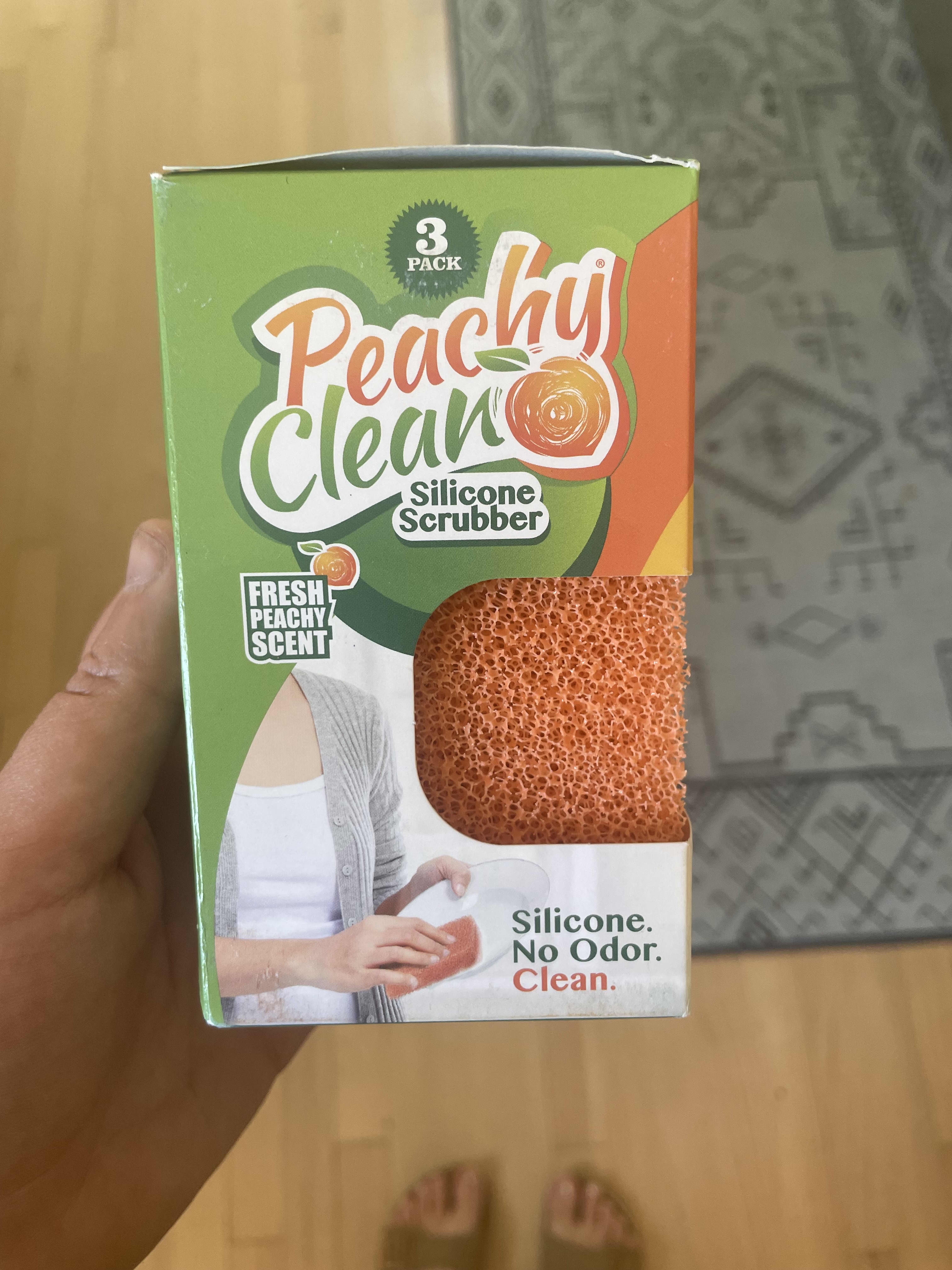 Peachy Clean Silicone Dish Scrubber, Peppermint, Display of 30