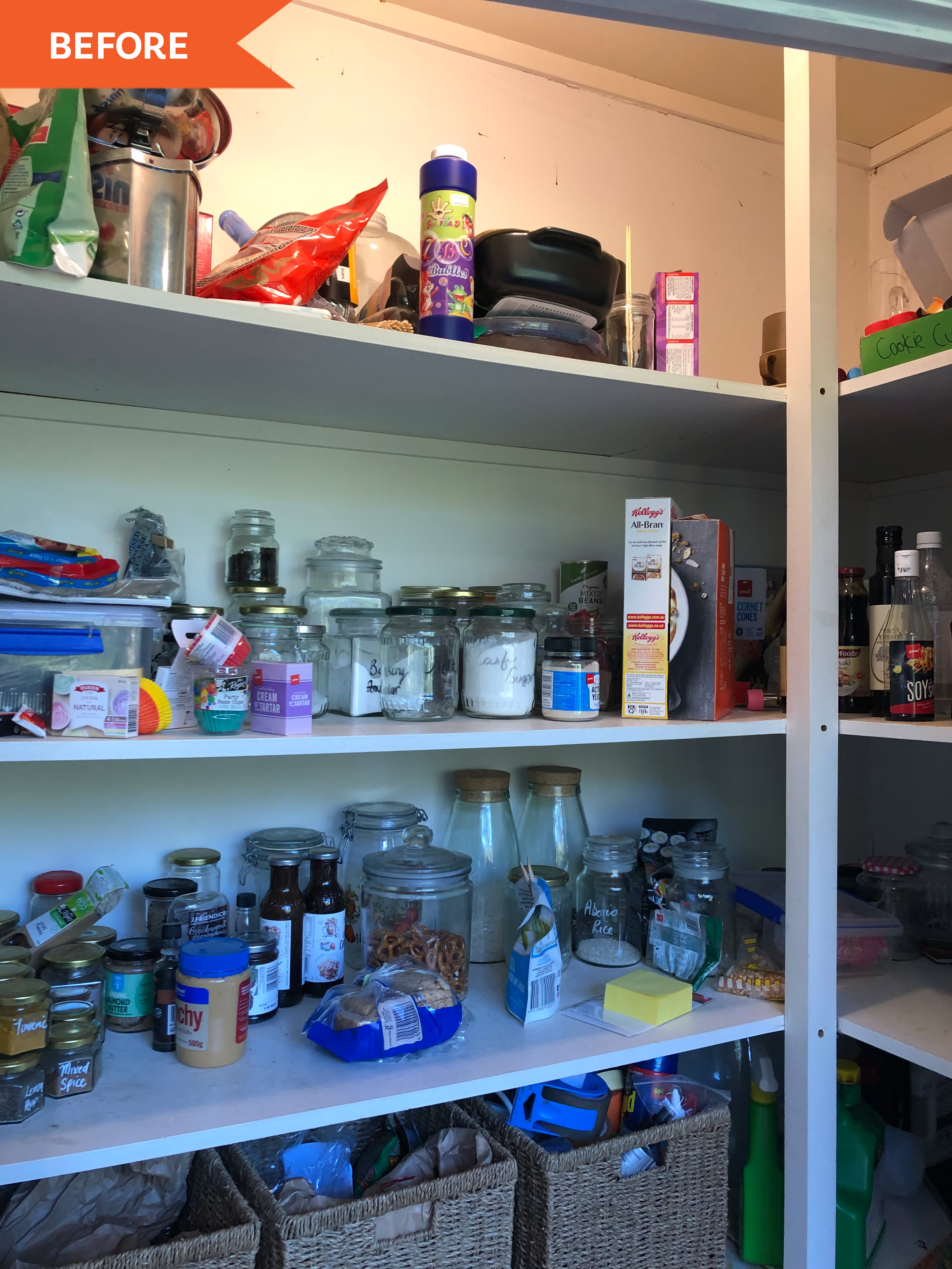 B&A: Disorganized, Overstuffed Pantry Gets a $300 Overhaul