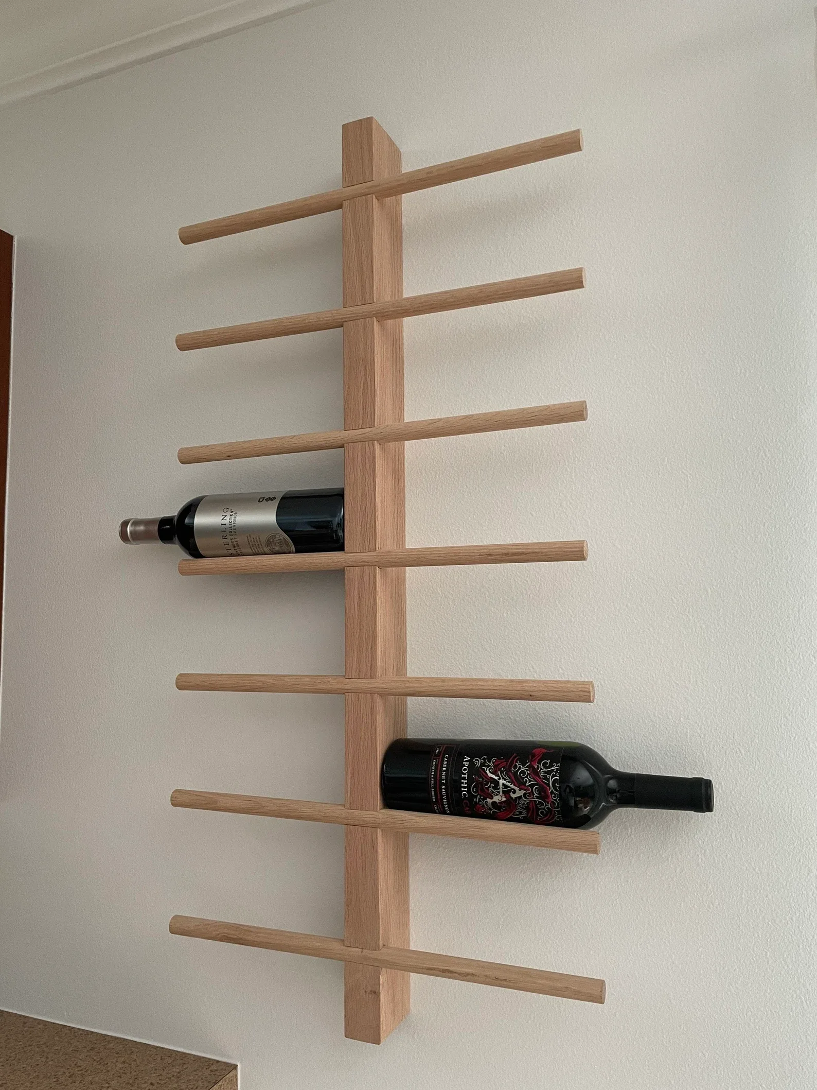 Rustic State Sonoma Solid Wood Wine Rack Table Bottle Holder Walnut Holds 8 Bottles 2 Packs 