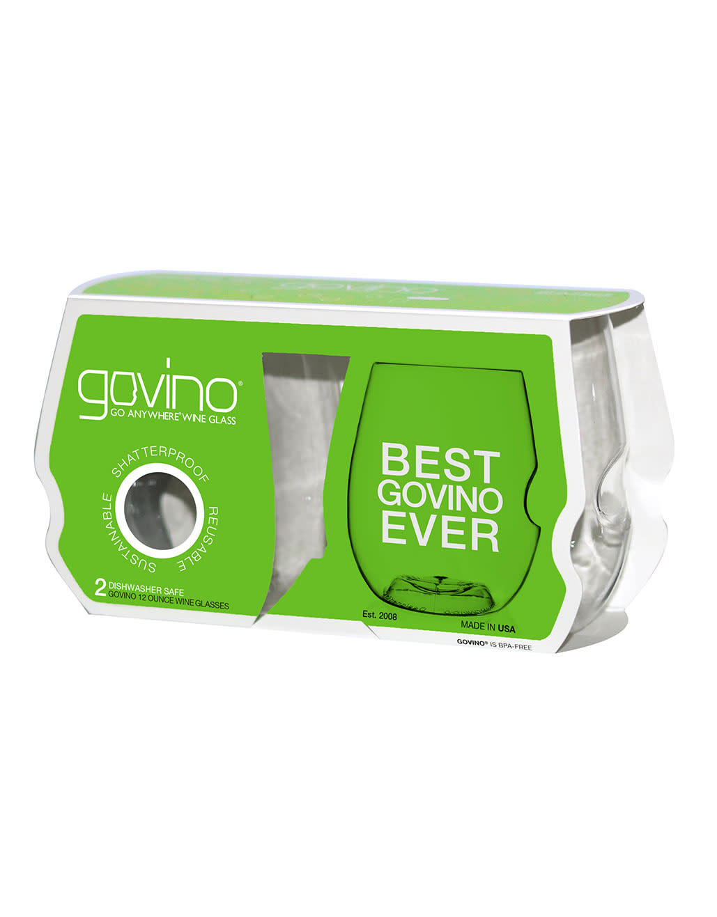 Promotional Dishwasher Safe Govino 16 oz Wine Glass 4 Pack