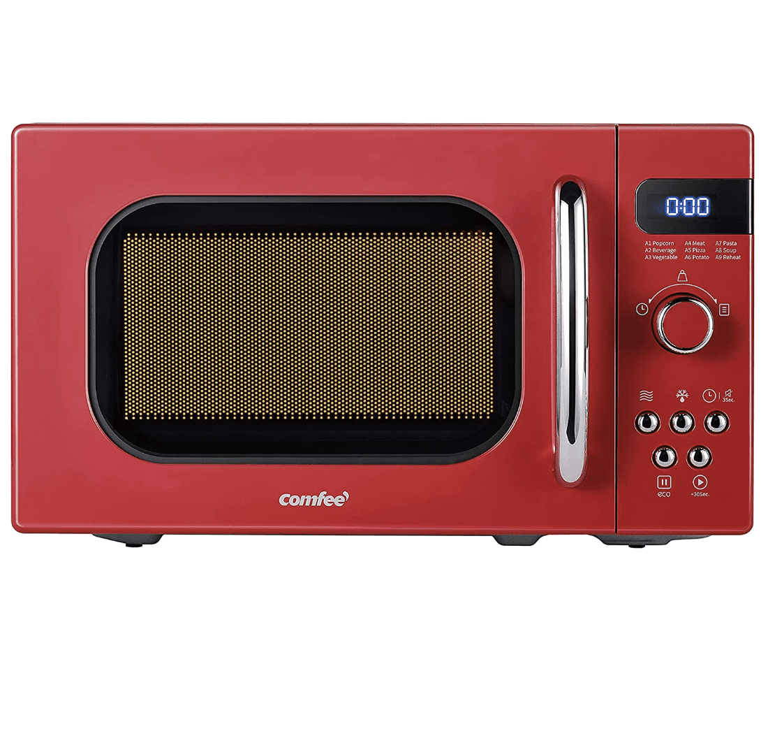 COMFEE' Retro Small Microwave Oven With Compact Size, 9 Preset Menus,  Position-Memory Turntable, Mute Function, Countertop Microwave For Small  Spaces