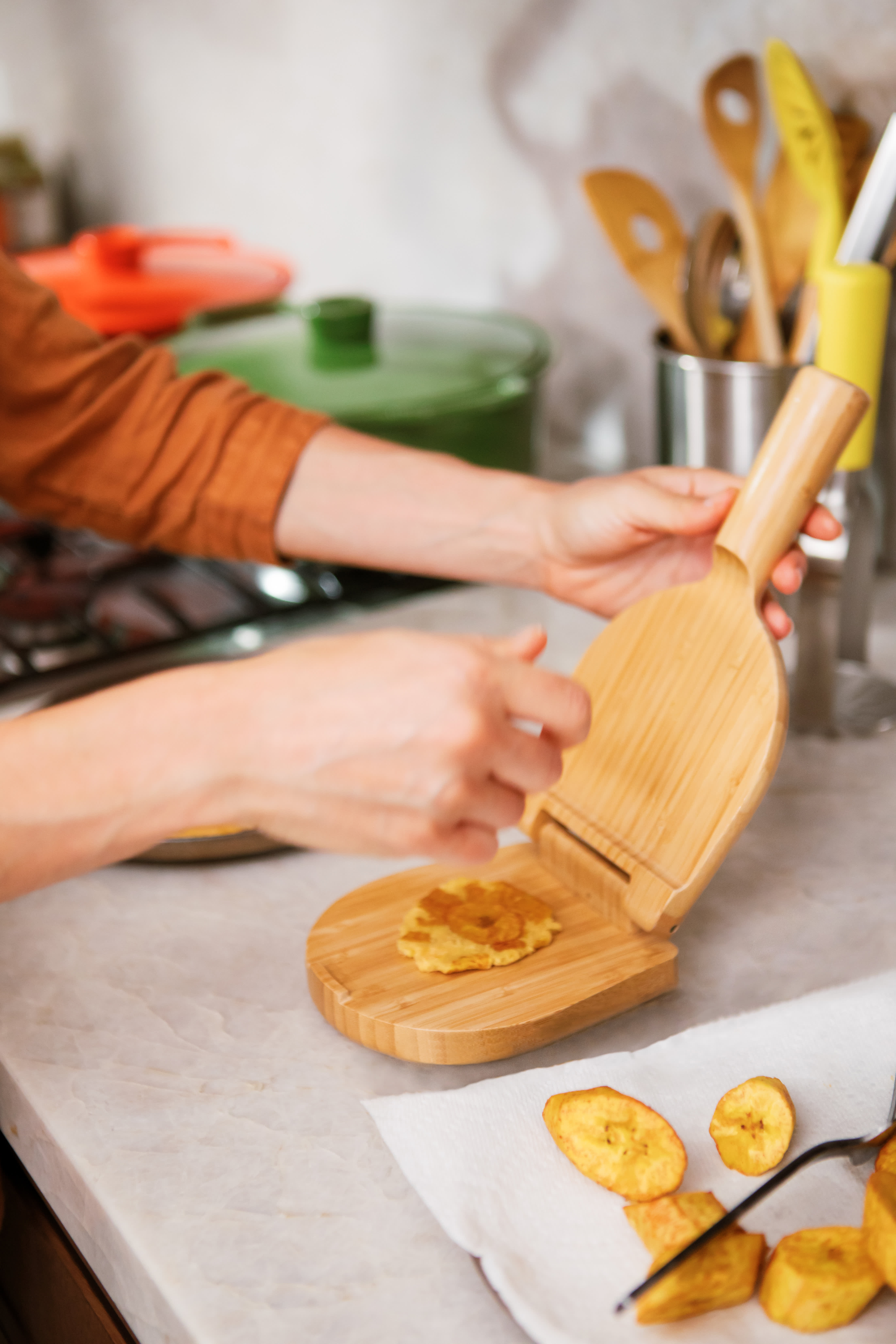  Potato Mashers Tostones Plantain Press Wooden Plantain