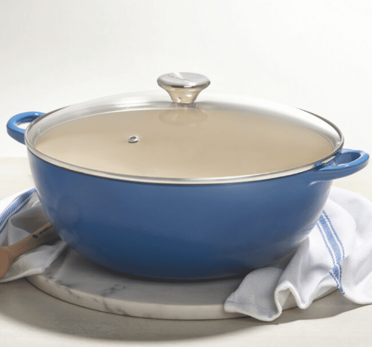 Le Creuset Enameled Cast Iron Blue 22 Marmite/Soup Pot 2-3/4 qt France Read