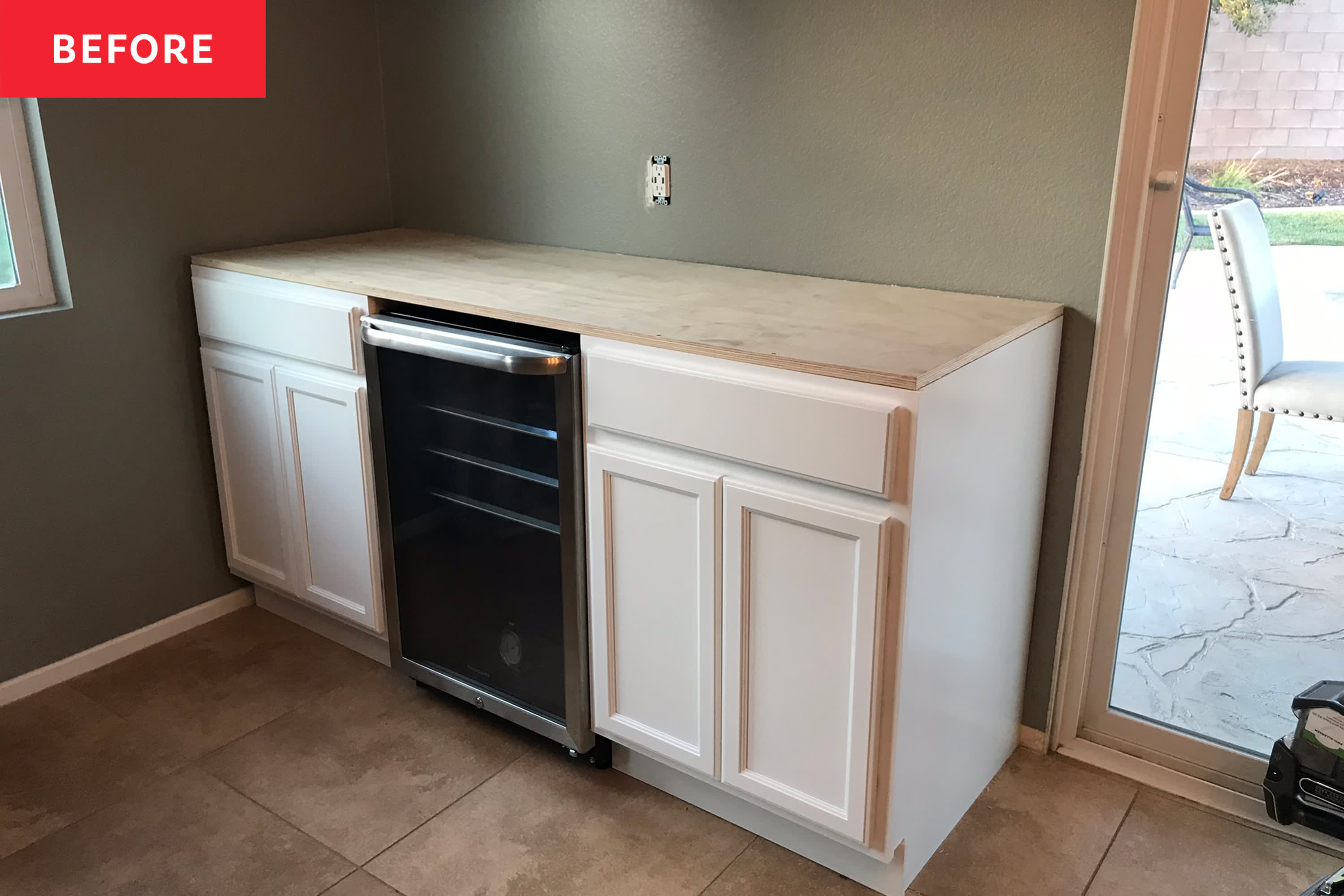 DIY Craft Station or Kitchen Island made from a kitchen cabinet