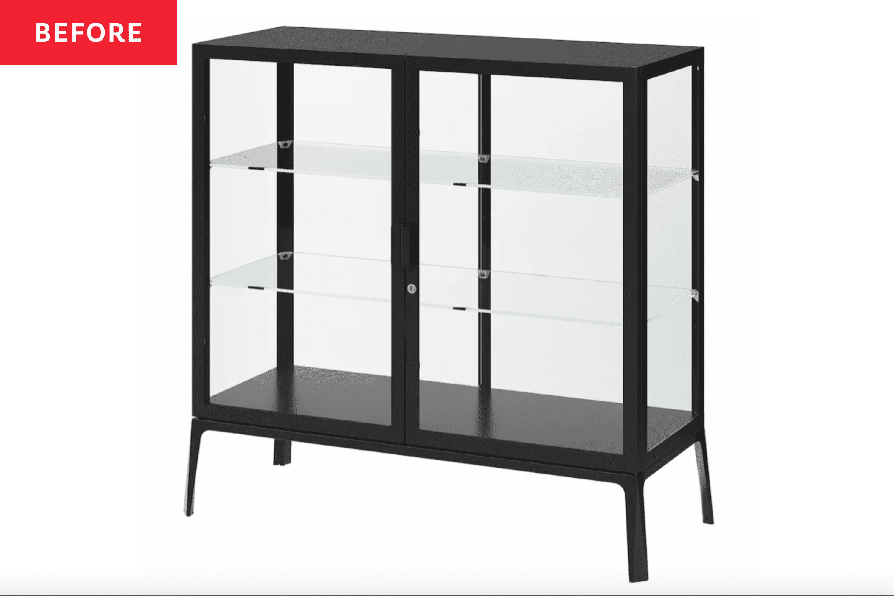 MARKERAD display cabinet, stacked and elevated - IKEA Hackers