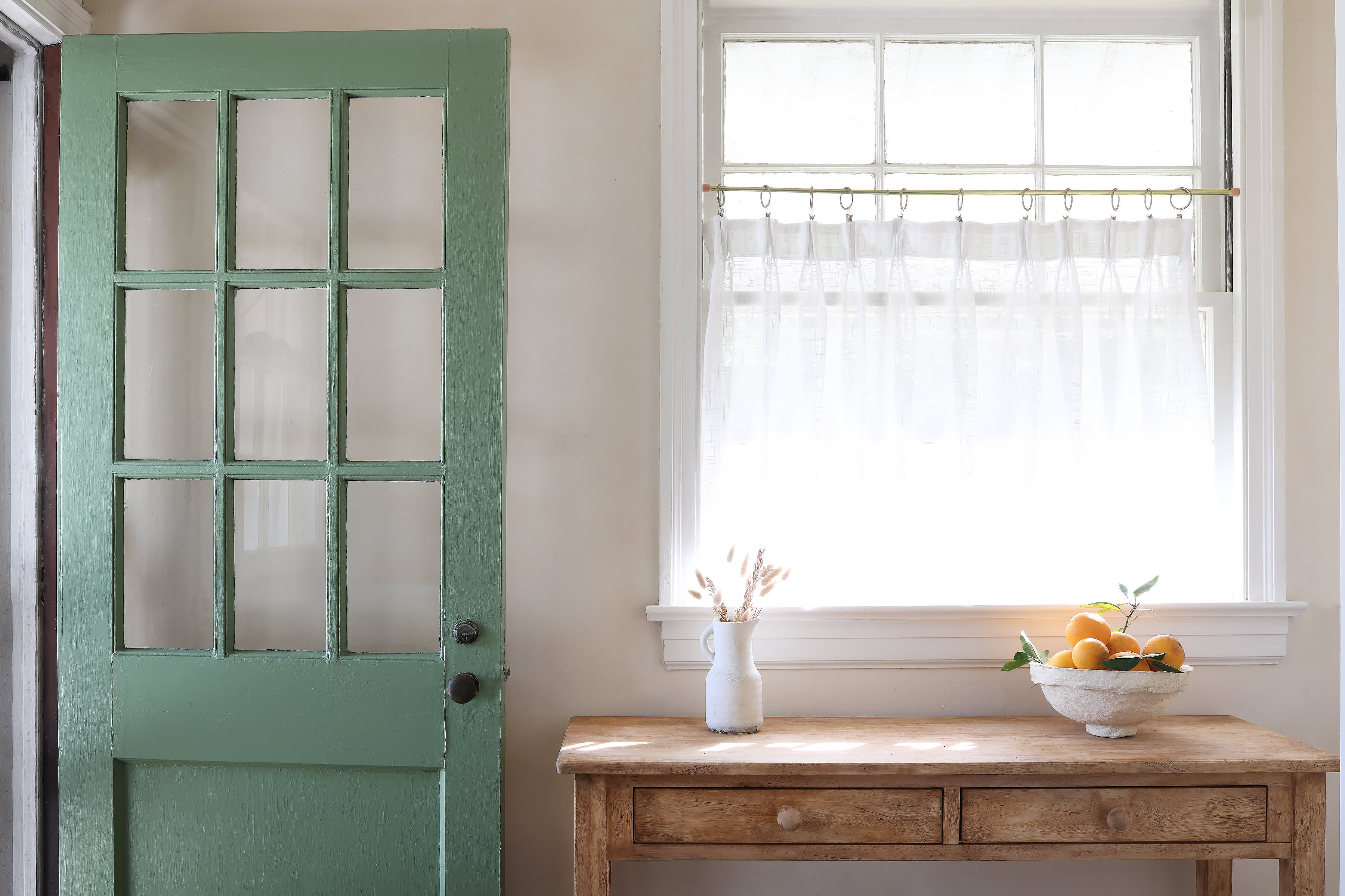 Mid-Century Modern Double Front Doors With Side Window