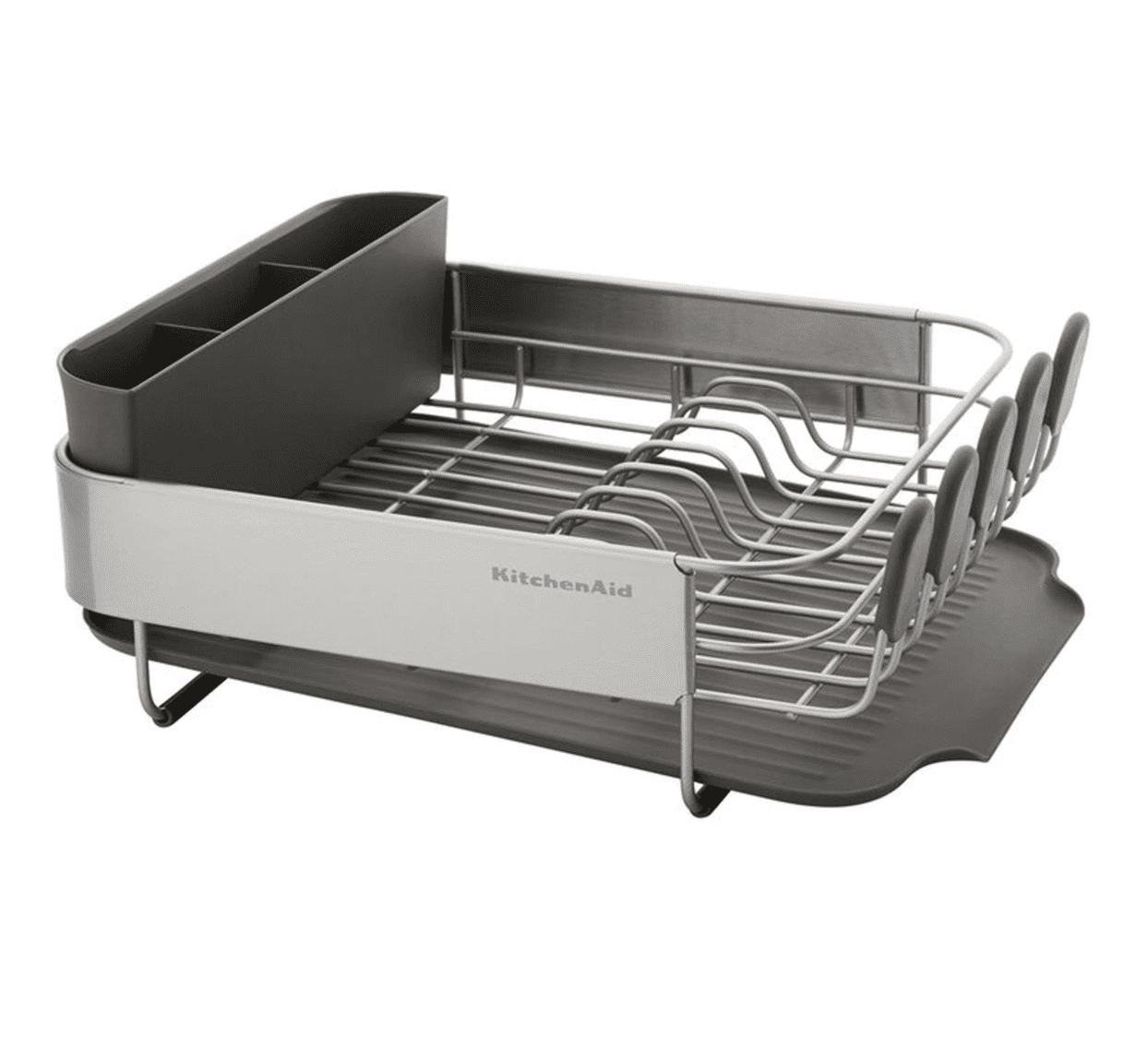 KitchenAid Compact Stainless Steel Dish Rack, Satin Gray,  15-Inch-by-13.25-Inch