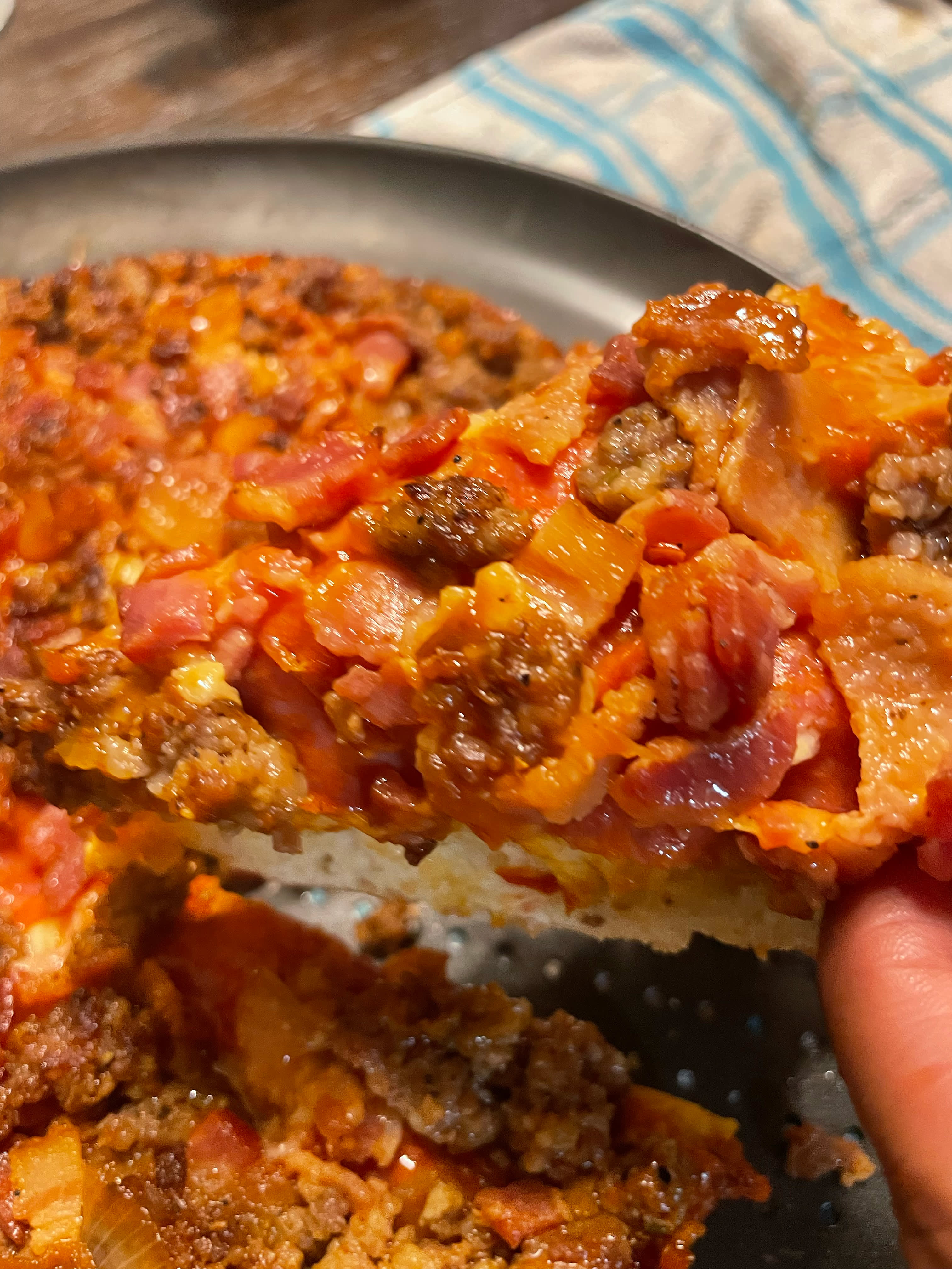 Upside-Down Deep-Dish Skillet Pizza - A Family Feast®