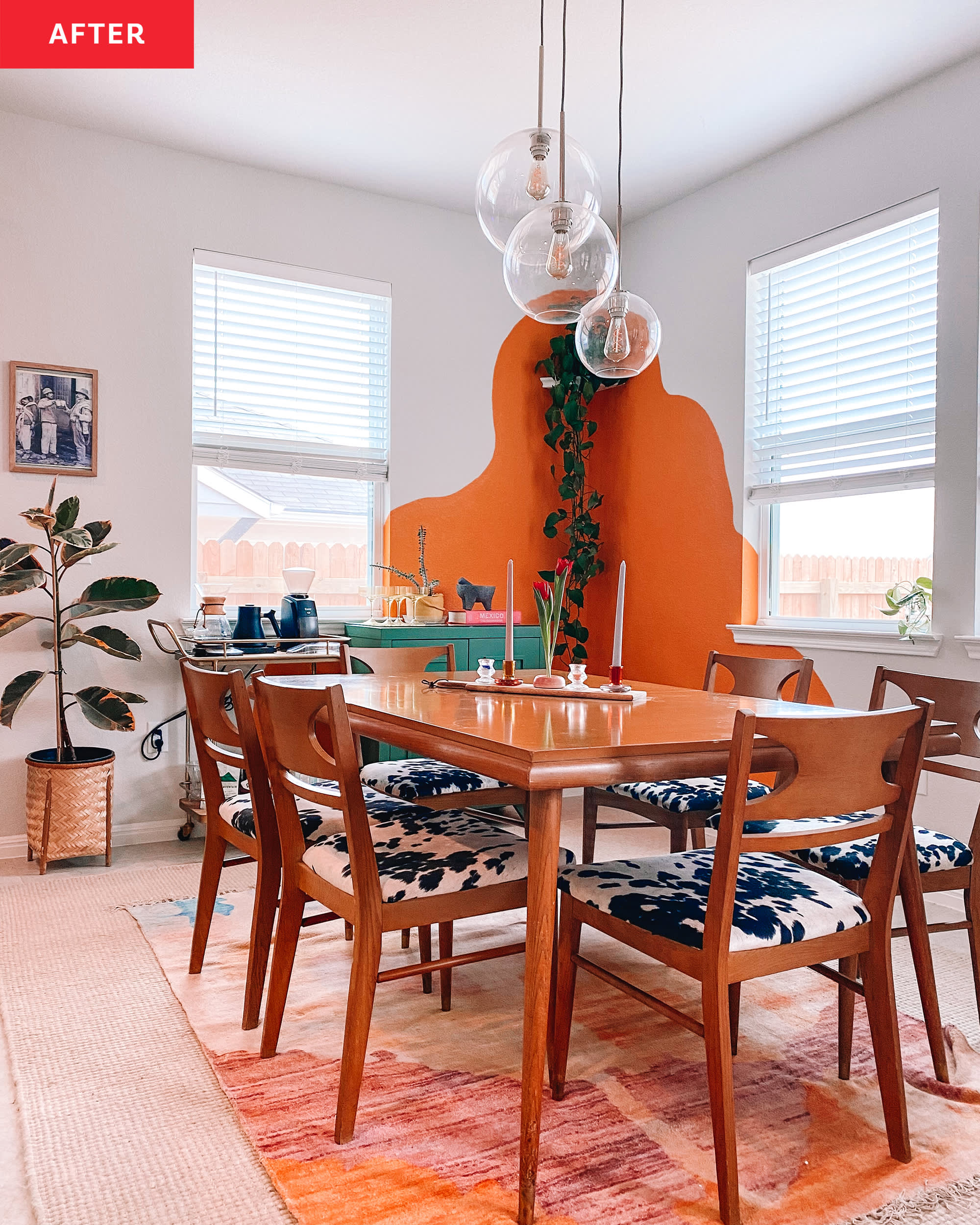 Orange Dining Room Redo Before and After Photos Apartment Therapy