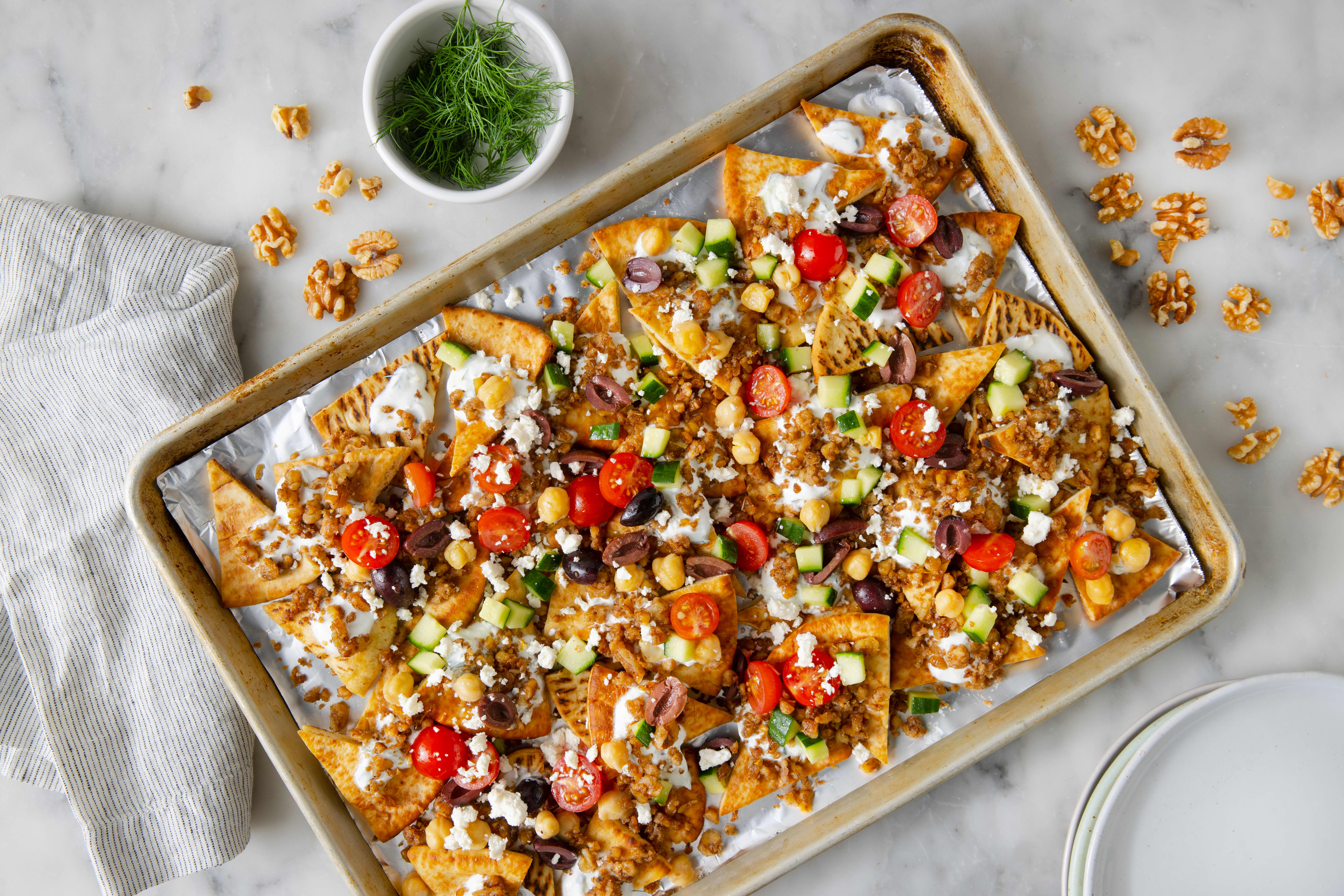 Greek Nachos with Ground Lamb Recipe