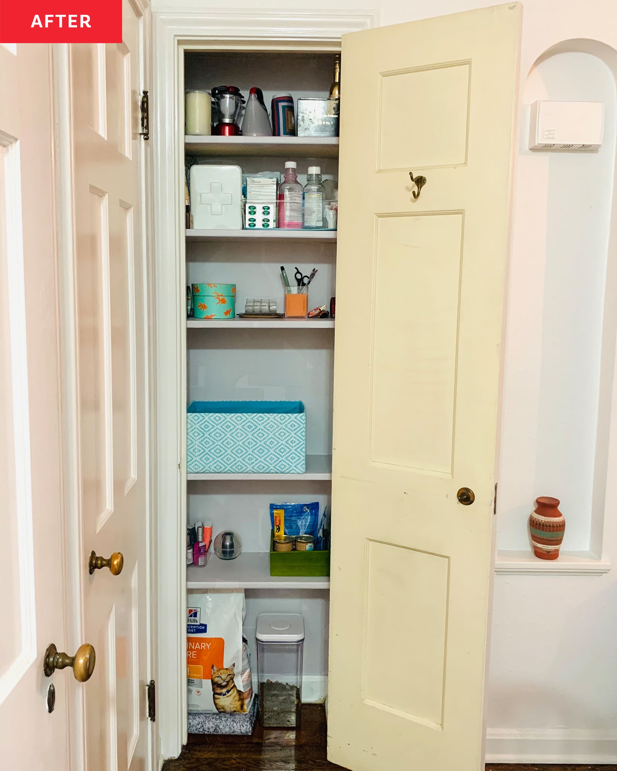 Organized a client's hallway closet! They were very excited that