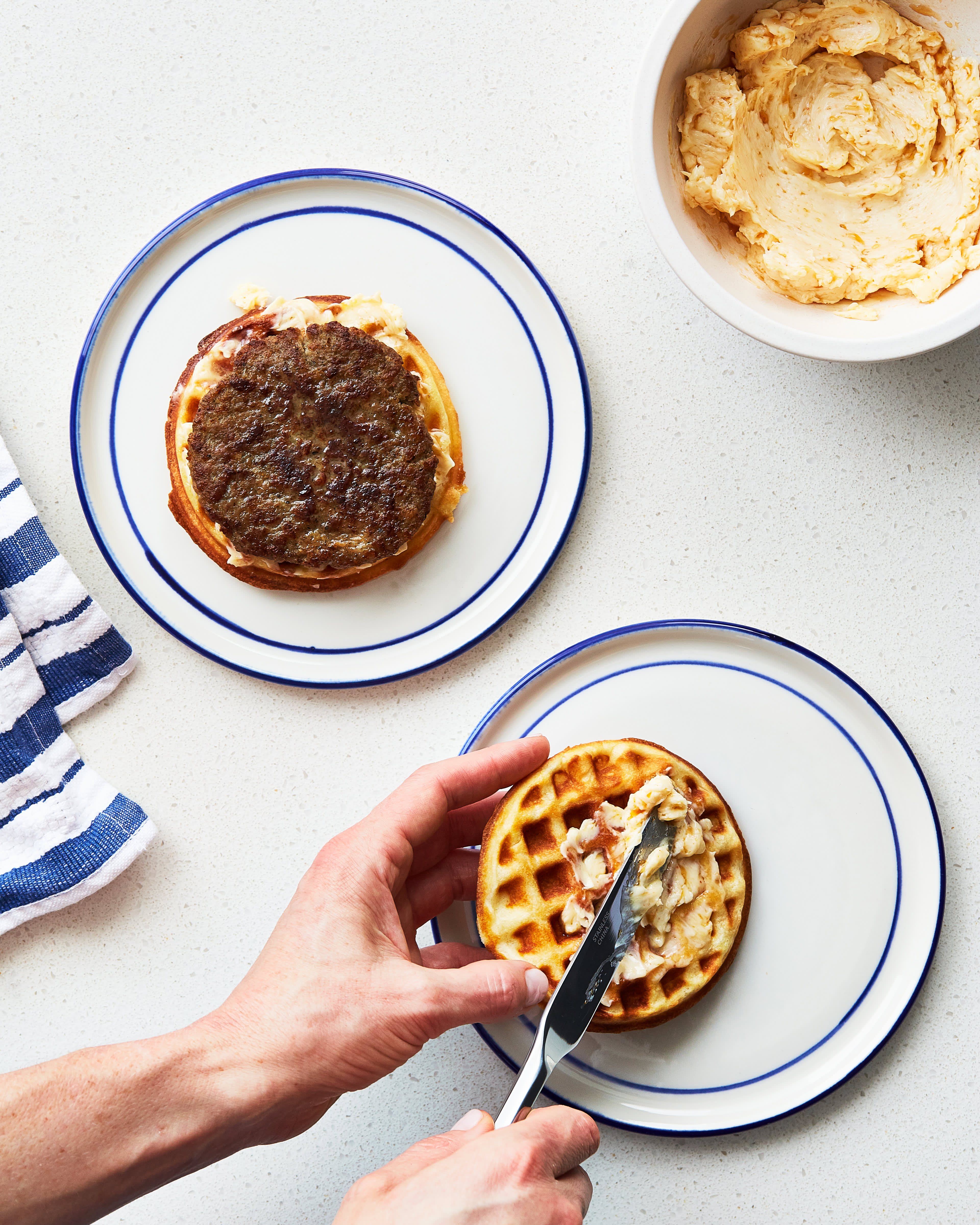 Mini Waffle Breakfast Sandwiches - The Sweet and Simple Kitchen