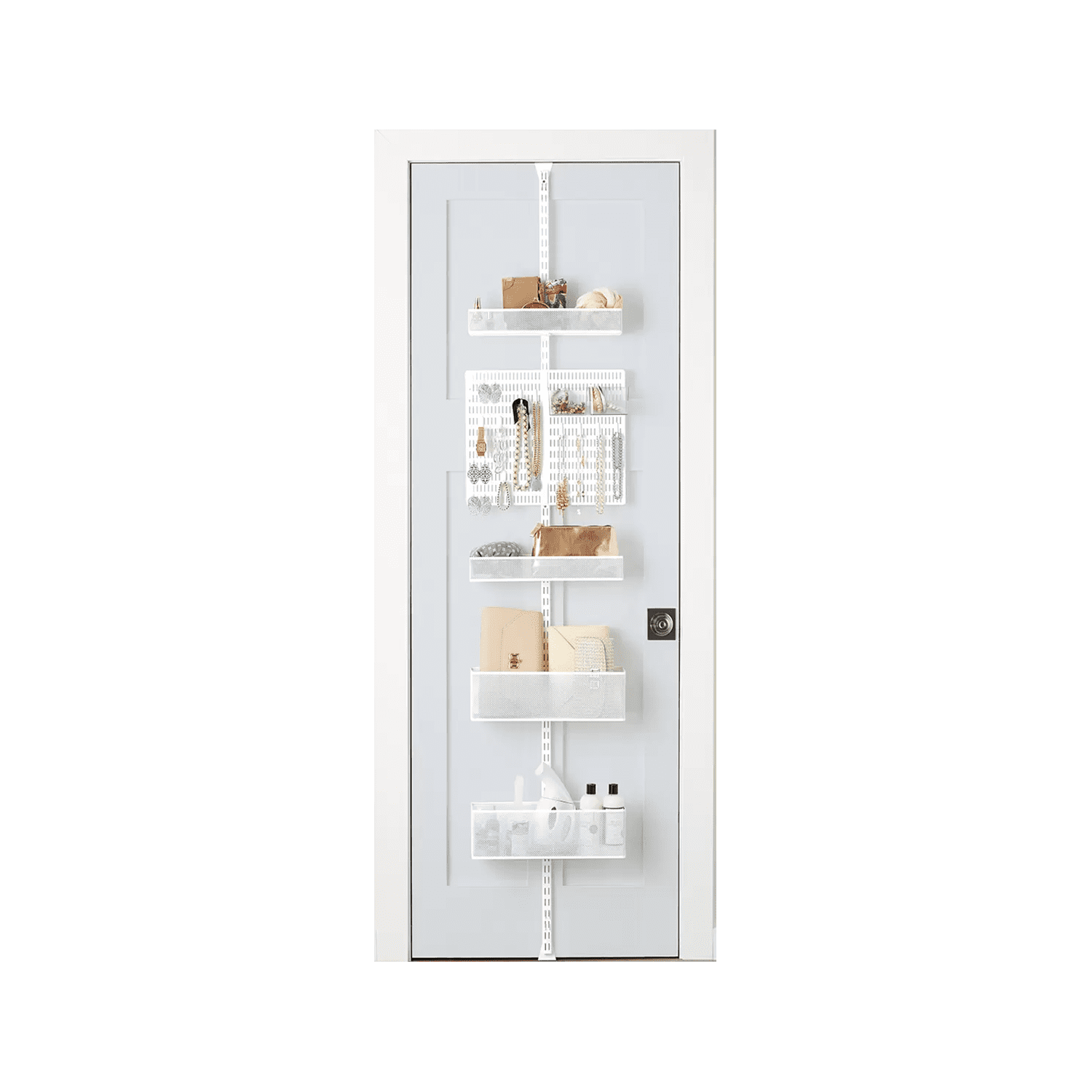 Elfa Utility White Mesh Pantry Over the Door Rack