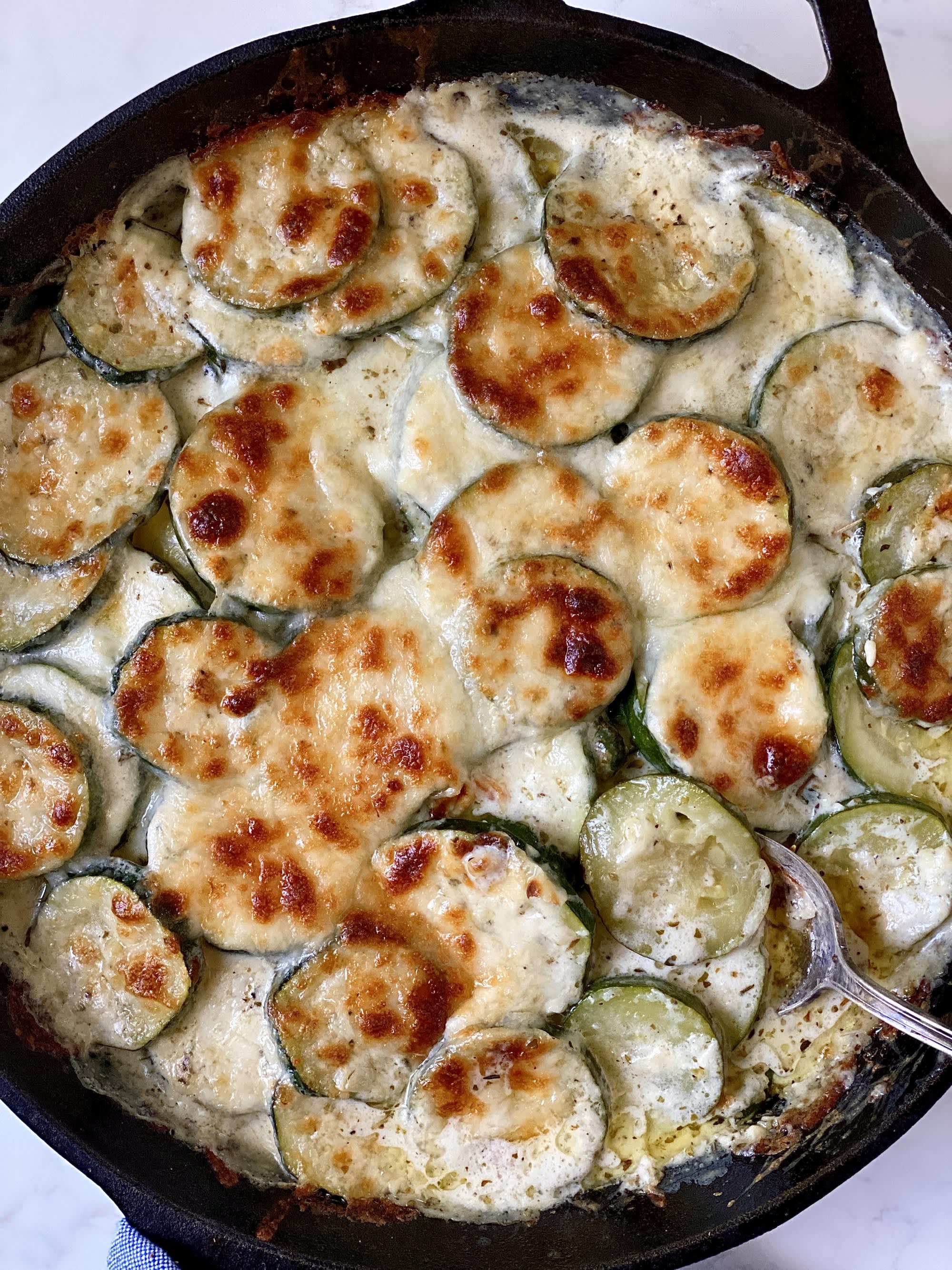 Creamy Baked Parmesan Zucchini Recipe The Kitchn