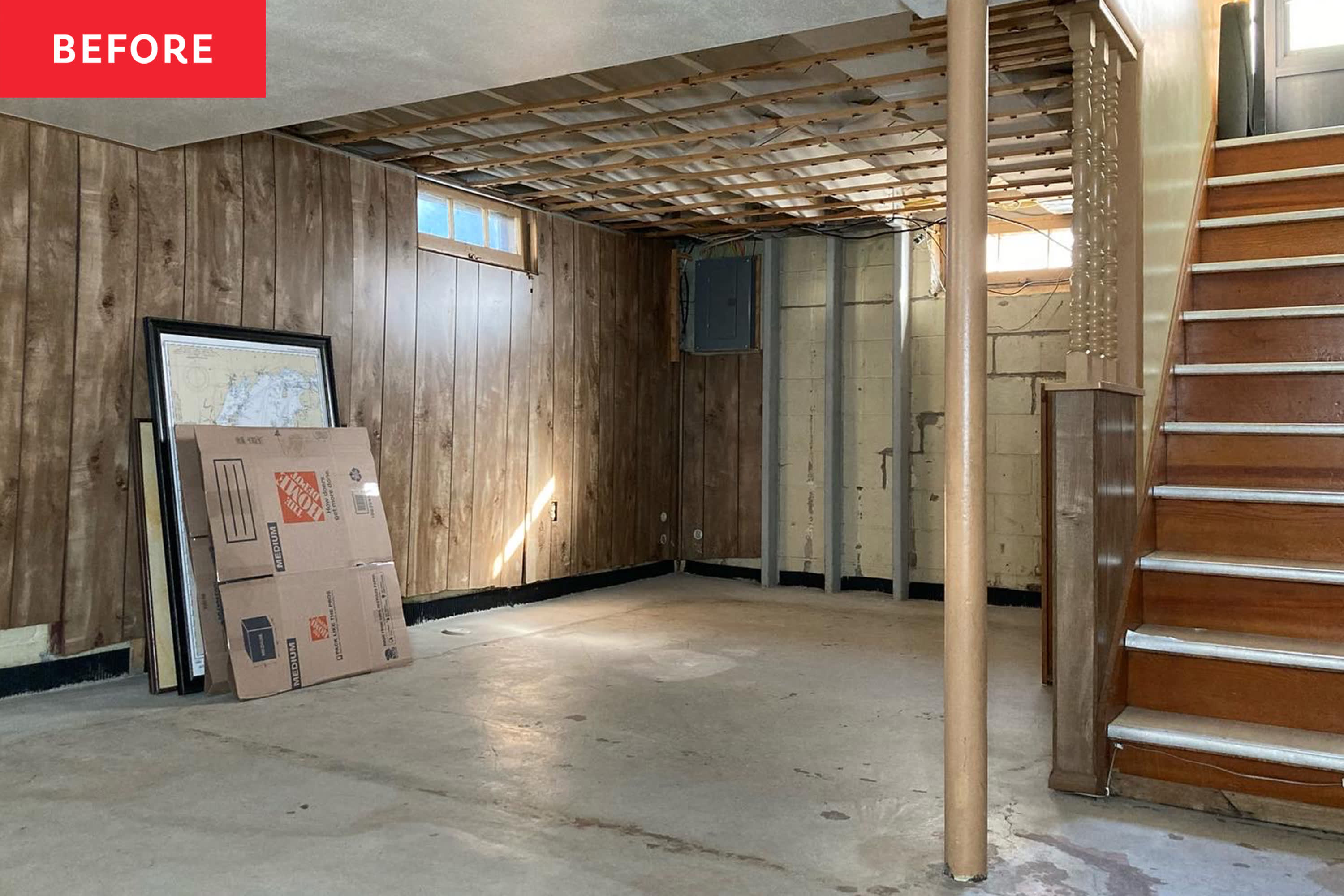 Unfinished Basement Ideas Before And After