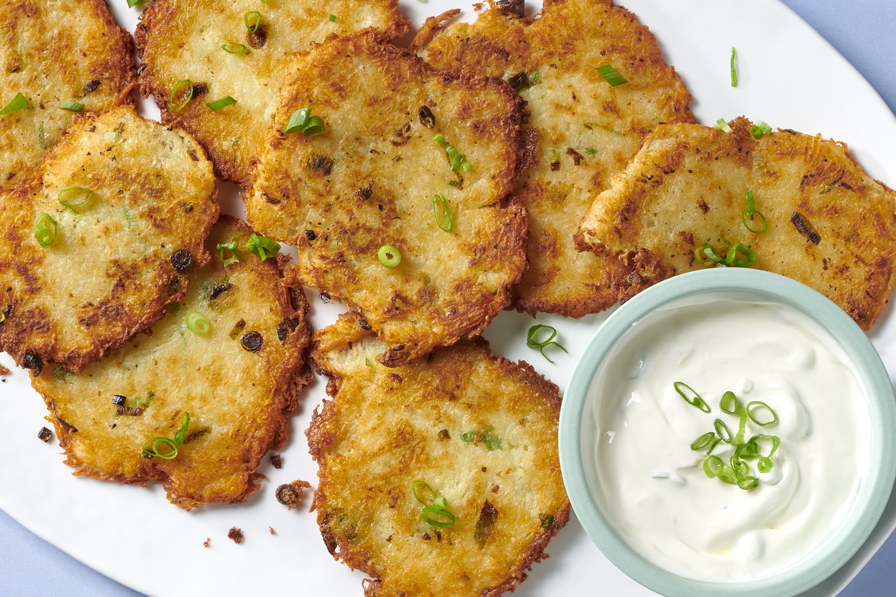 Golden recipe to make crispy potato pancake with grater