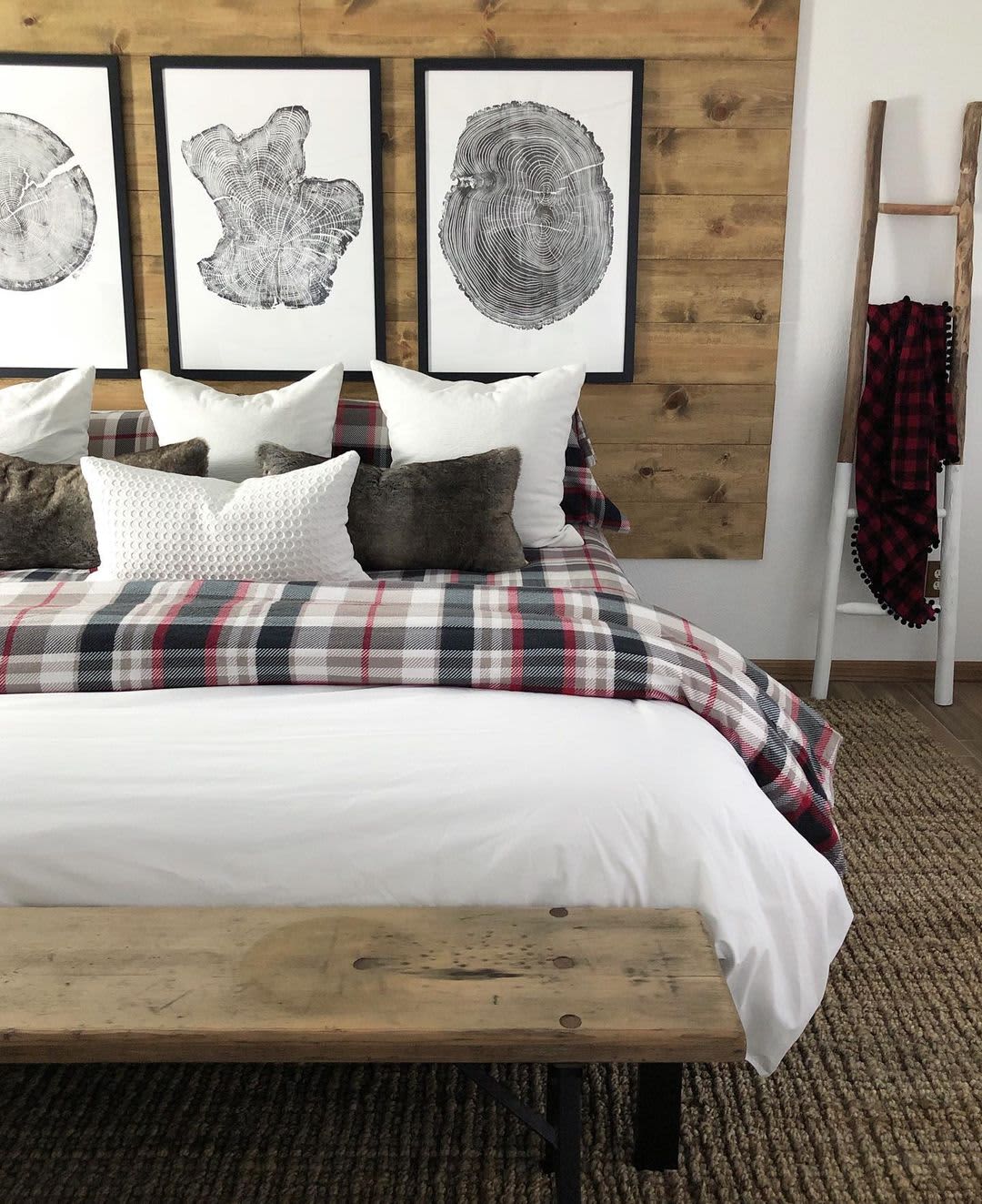 Beige Master Bedroom with Rustic Furniture