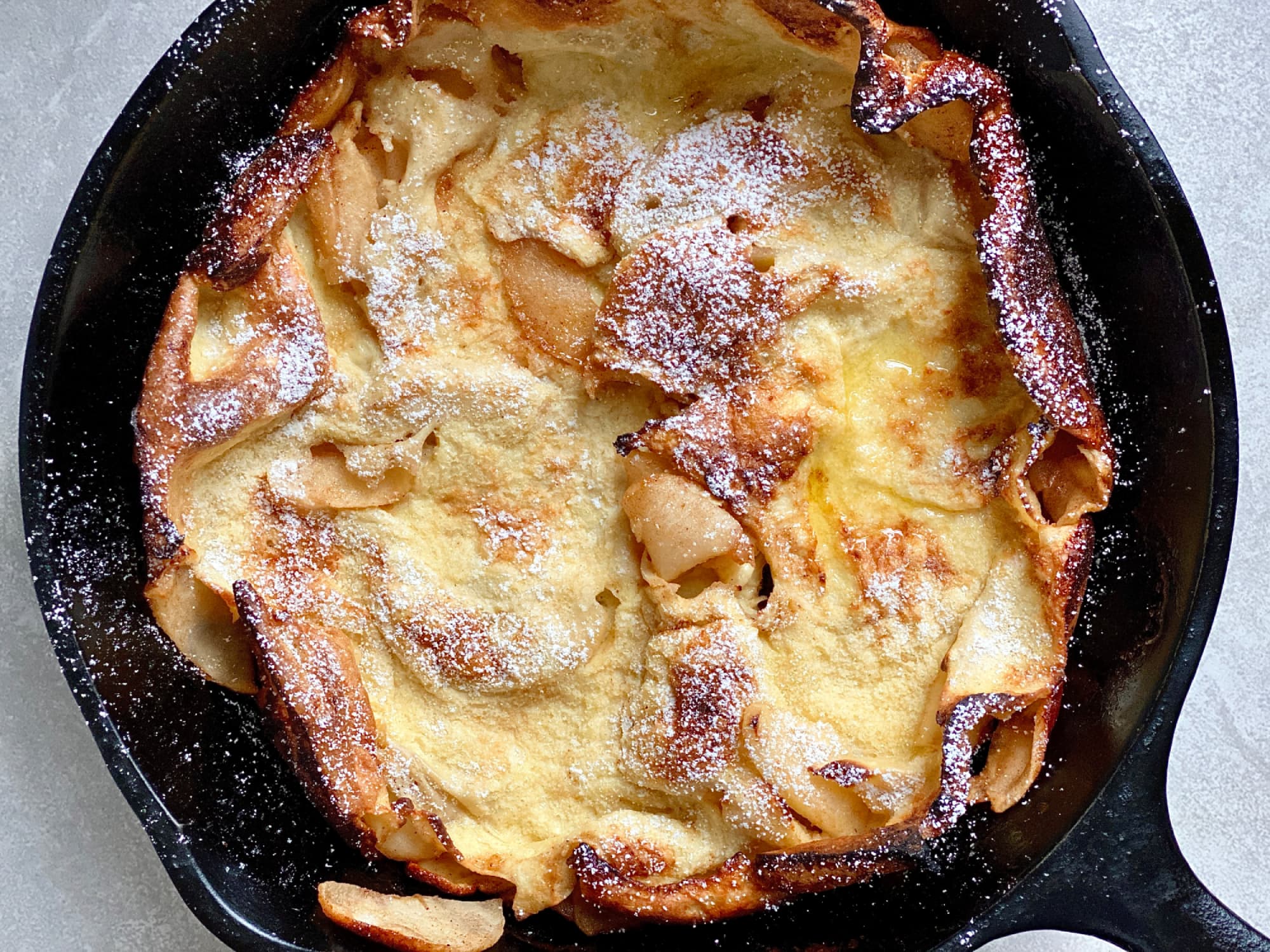Cast Iron Baked Pancakes {Apple Pie} - Kid Tested Recipes