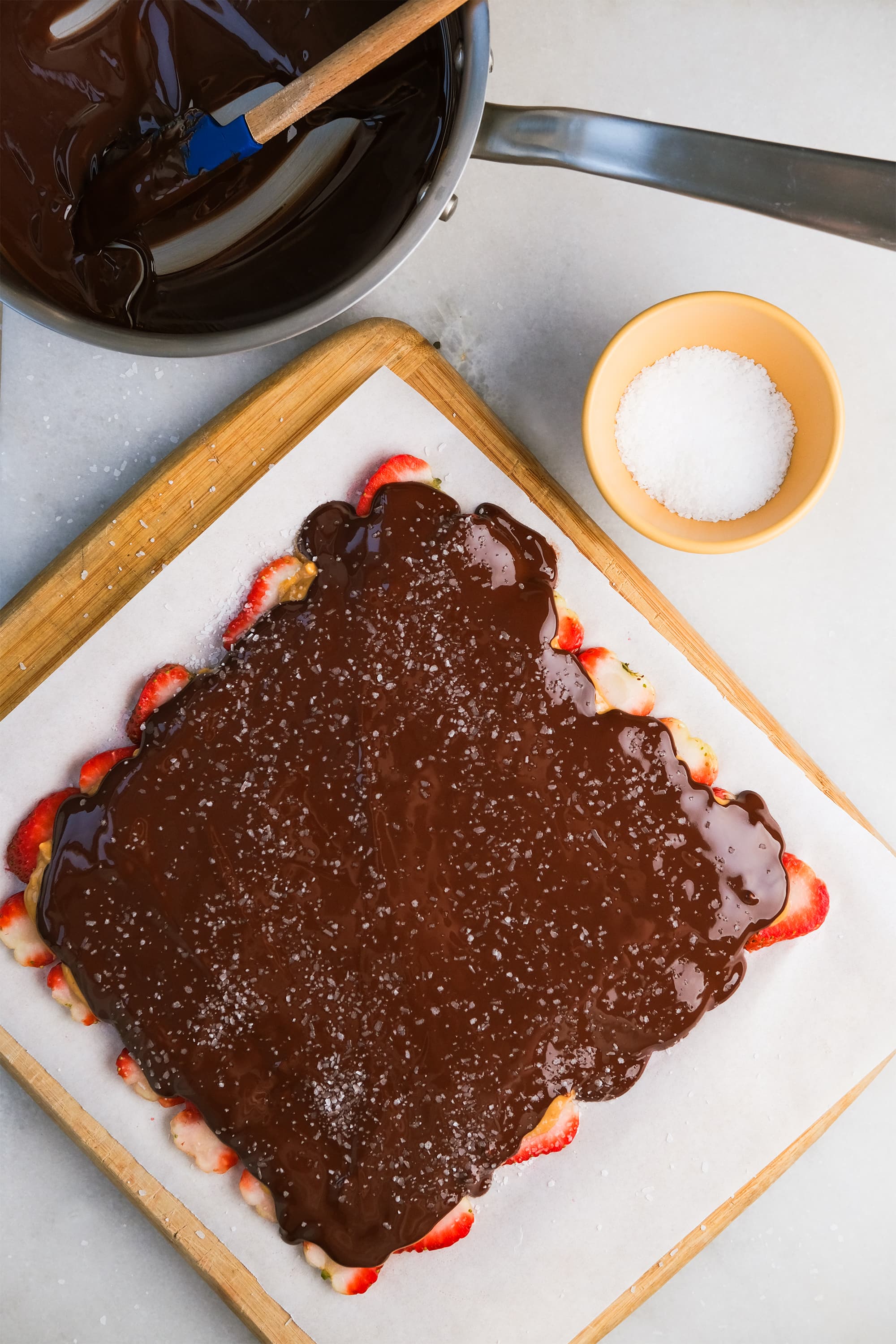 Frozen Chocolate Strawberry Peanut Butter Bark Recipe - Basics with Bails