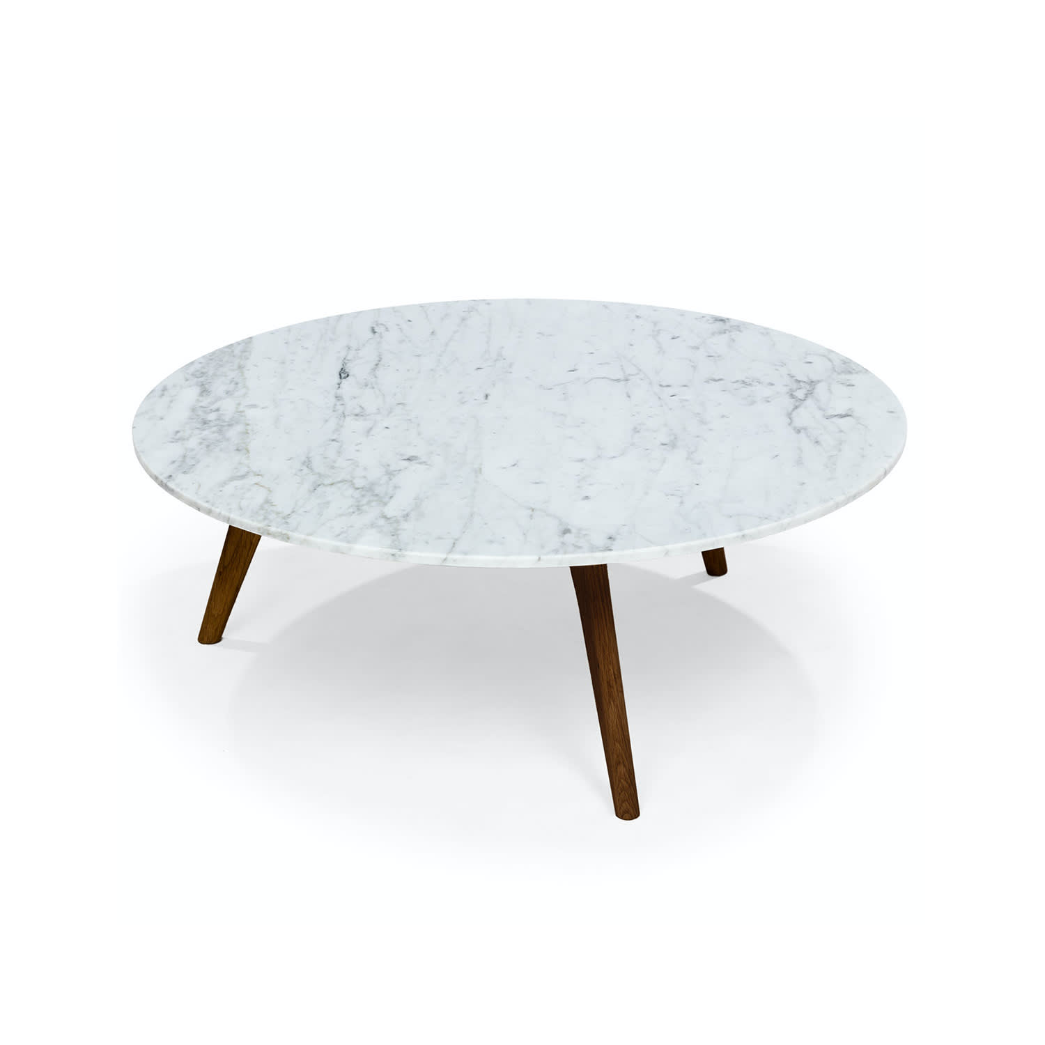 Walnut and marble mara round coffee table top