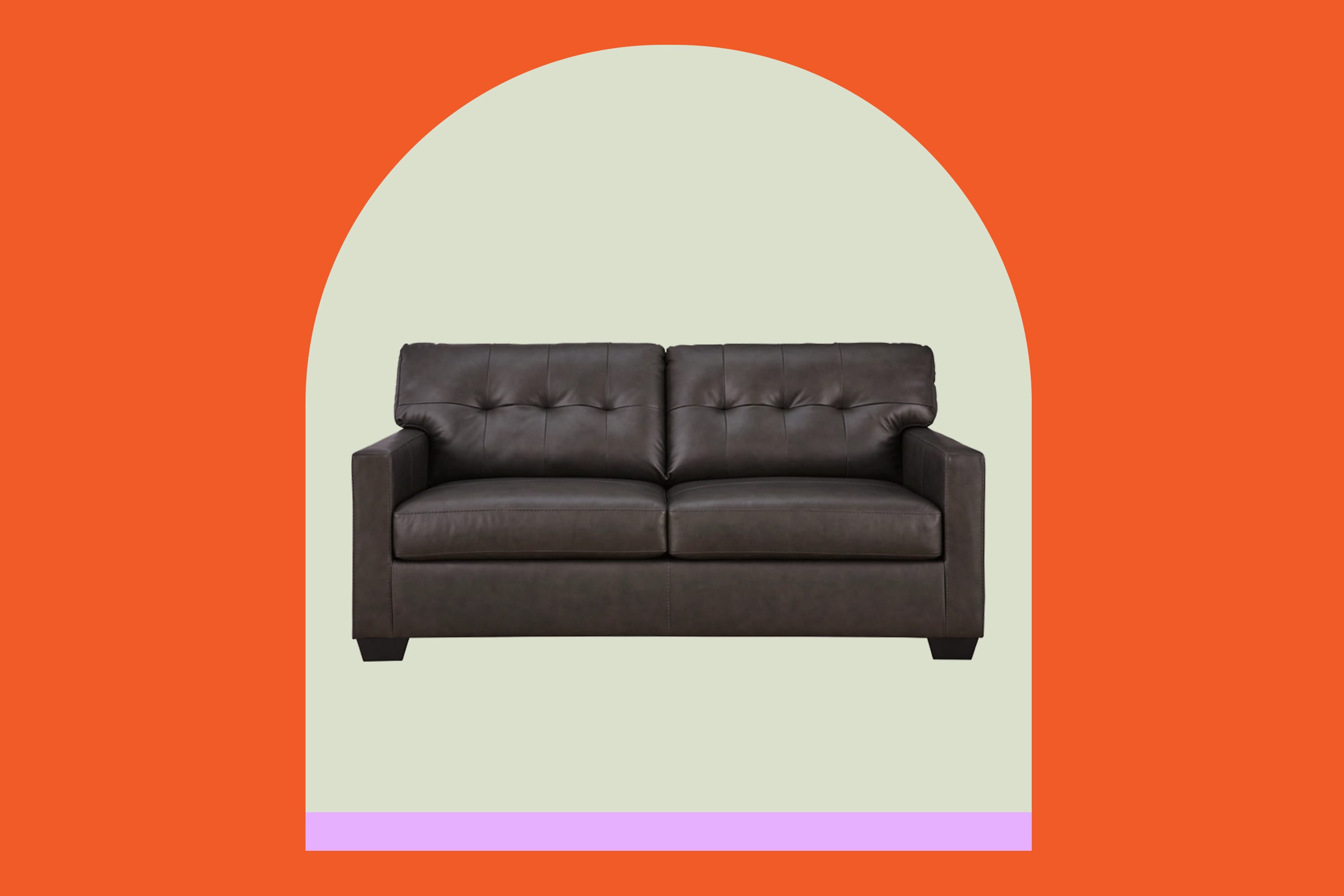 Red leather deals couches ashley furniture