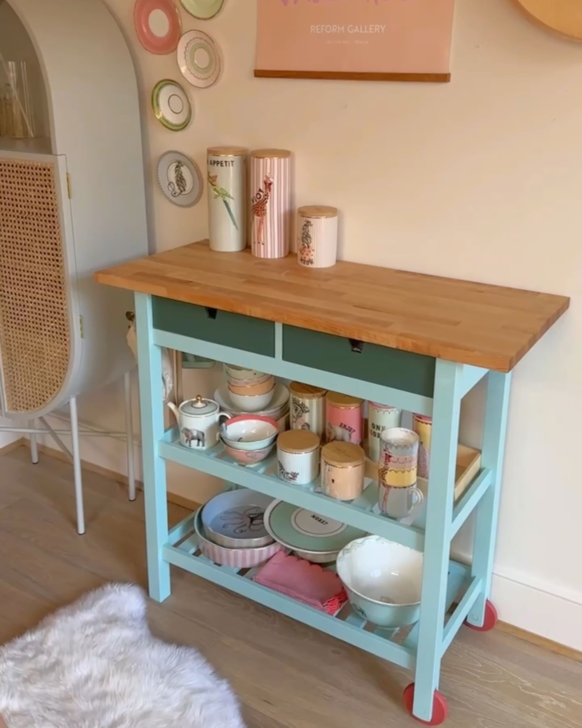 A “Bland” IKEA FÖRHÖJA Gets a Pastel Paint Makeover for $50