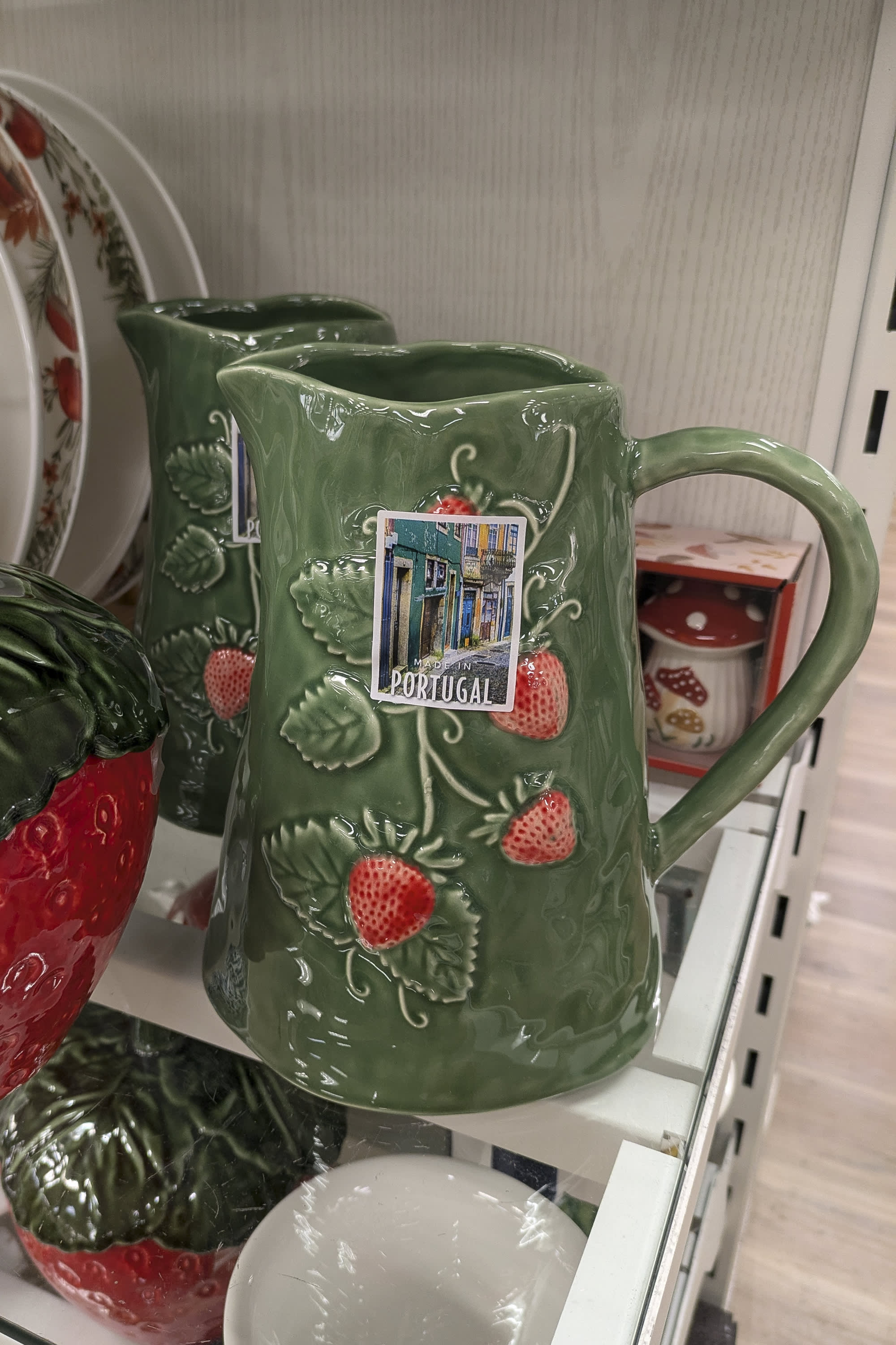 Ceramic Pitcher with Strawberry outlets Decor Theme