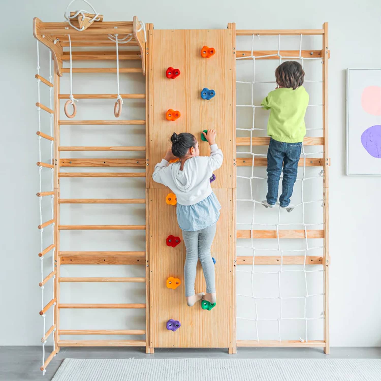 Indoor Outdoor Rope Climbing Ladder For Kids Backg... - Grandado