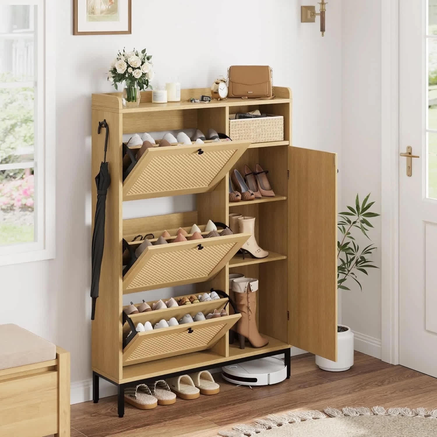 This Pretty Shoe Storage Cabinet Is on Sale at Walmart - Main Image