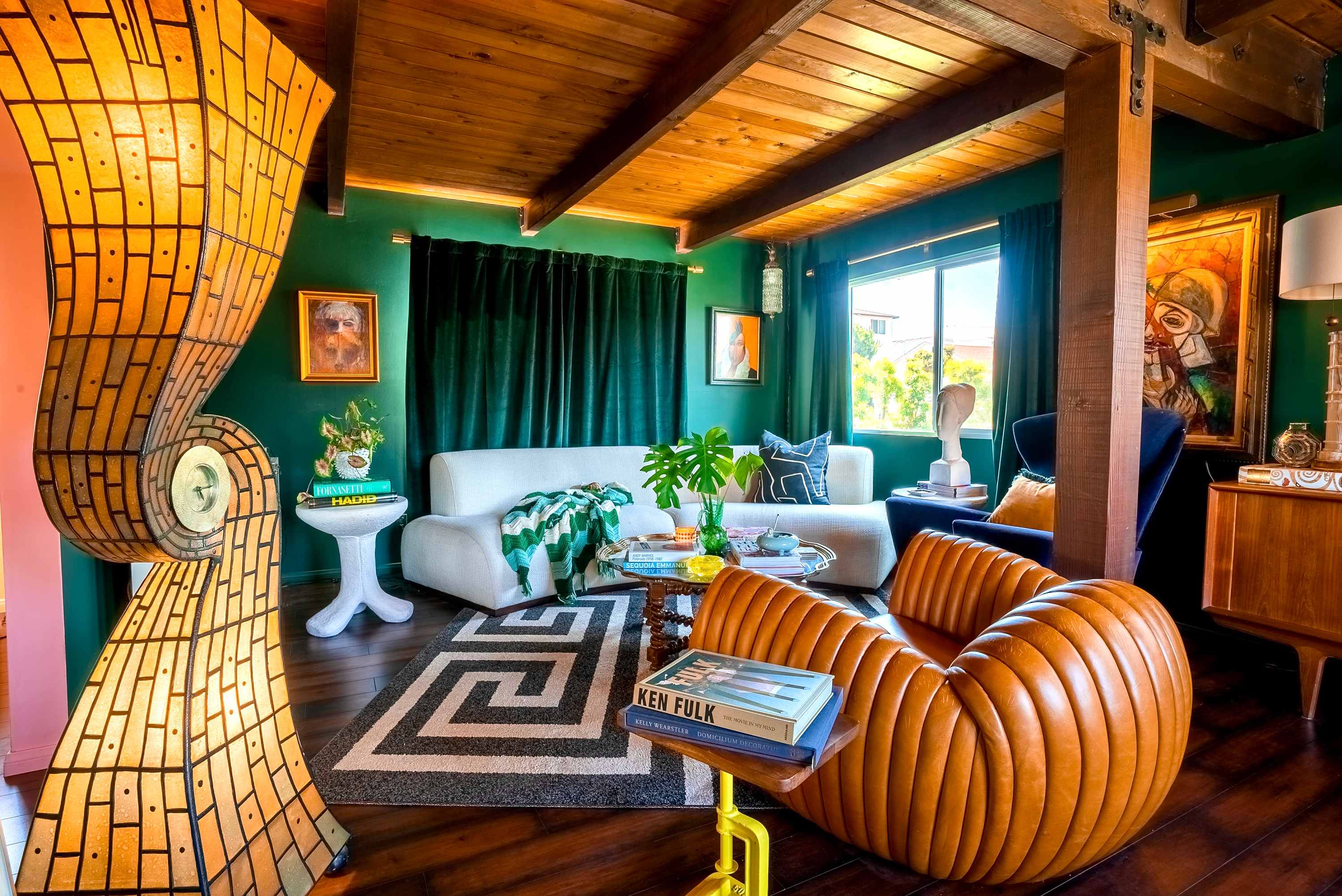 Hunter Green Turquoise Living Room
