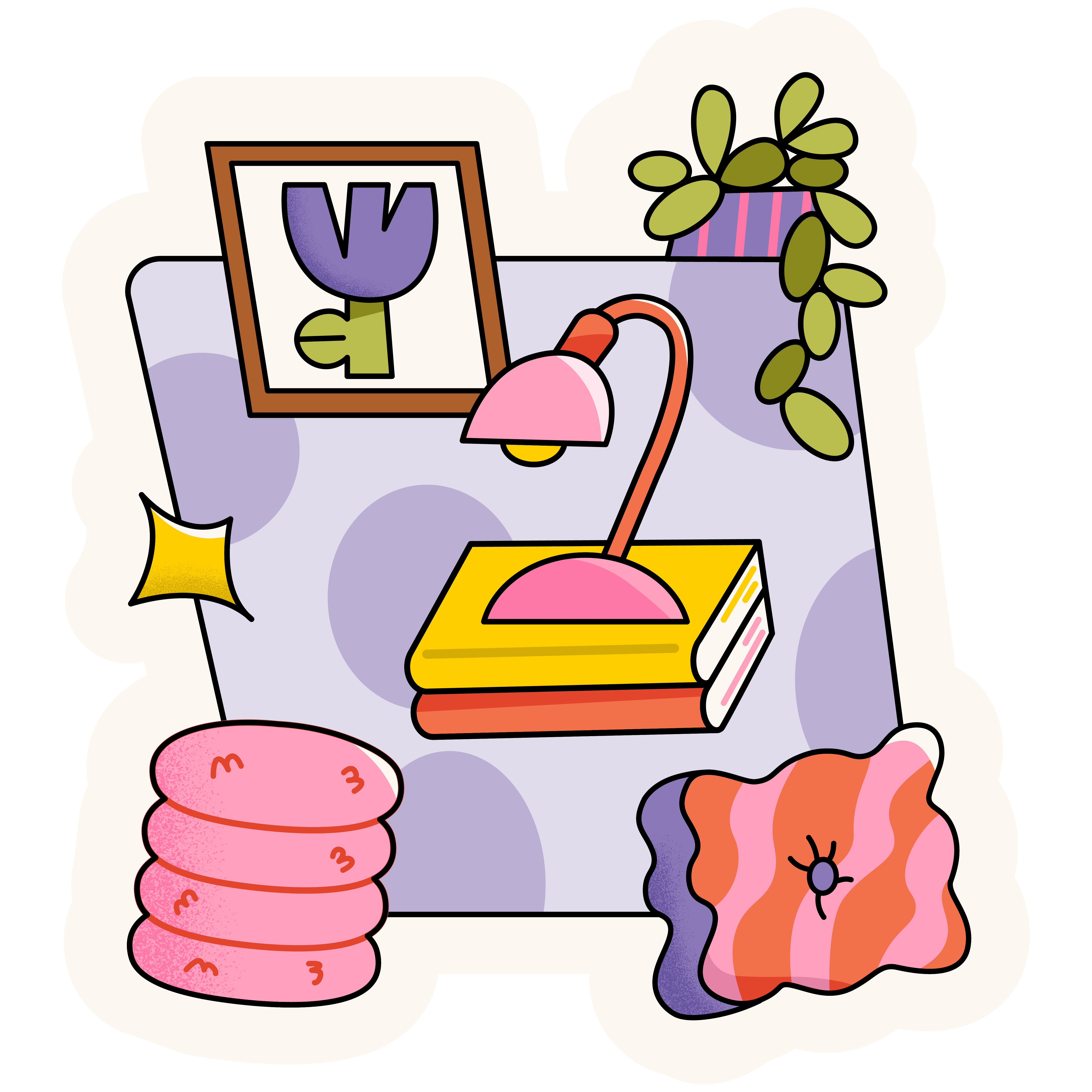 Designing a dorm room illustration