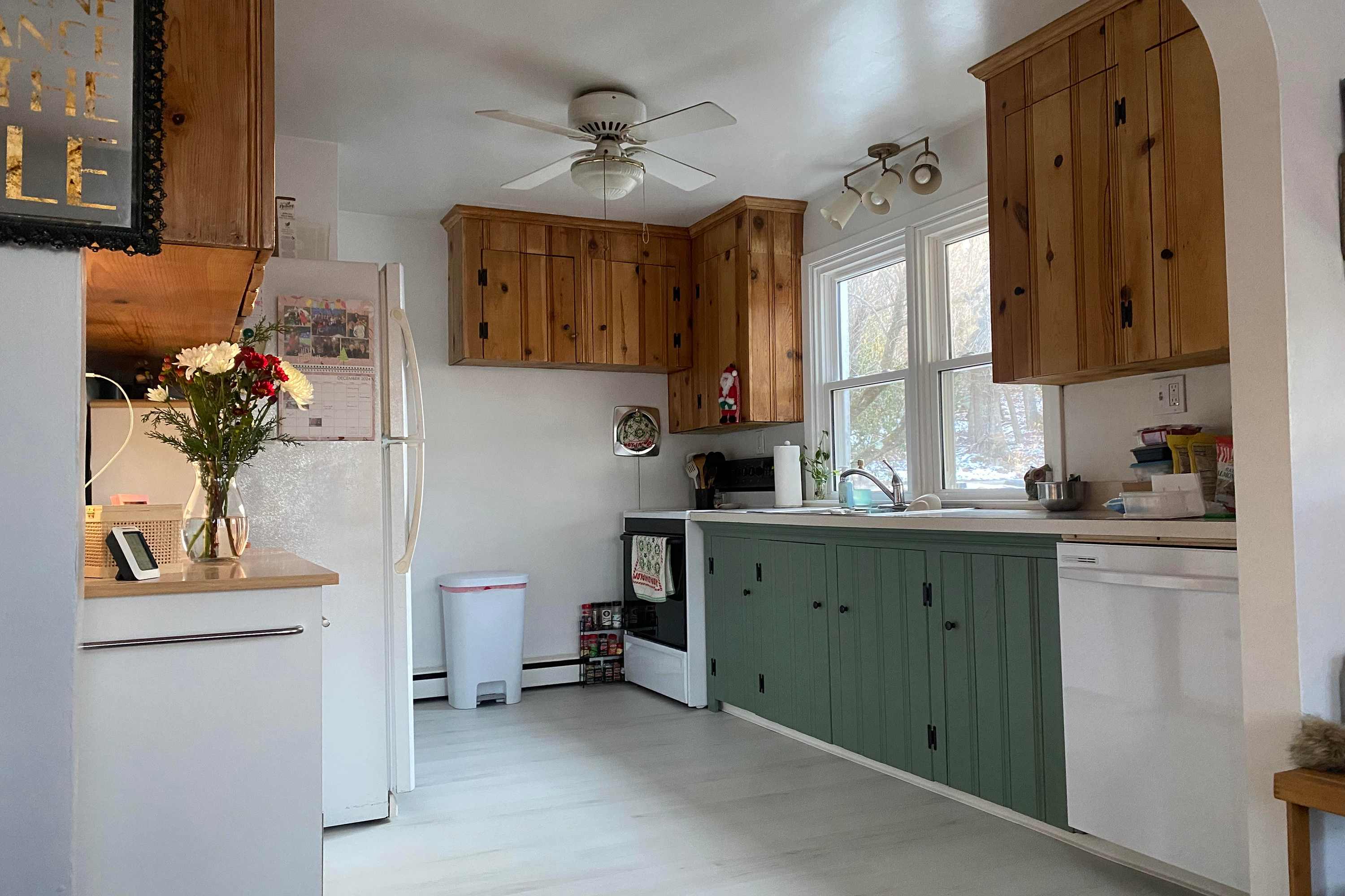 A 1956 “Knotty Pine” Kitchen Gets a Charming $2,460 Makeover | Apartment  Therapy, image size:3000x2000