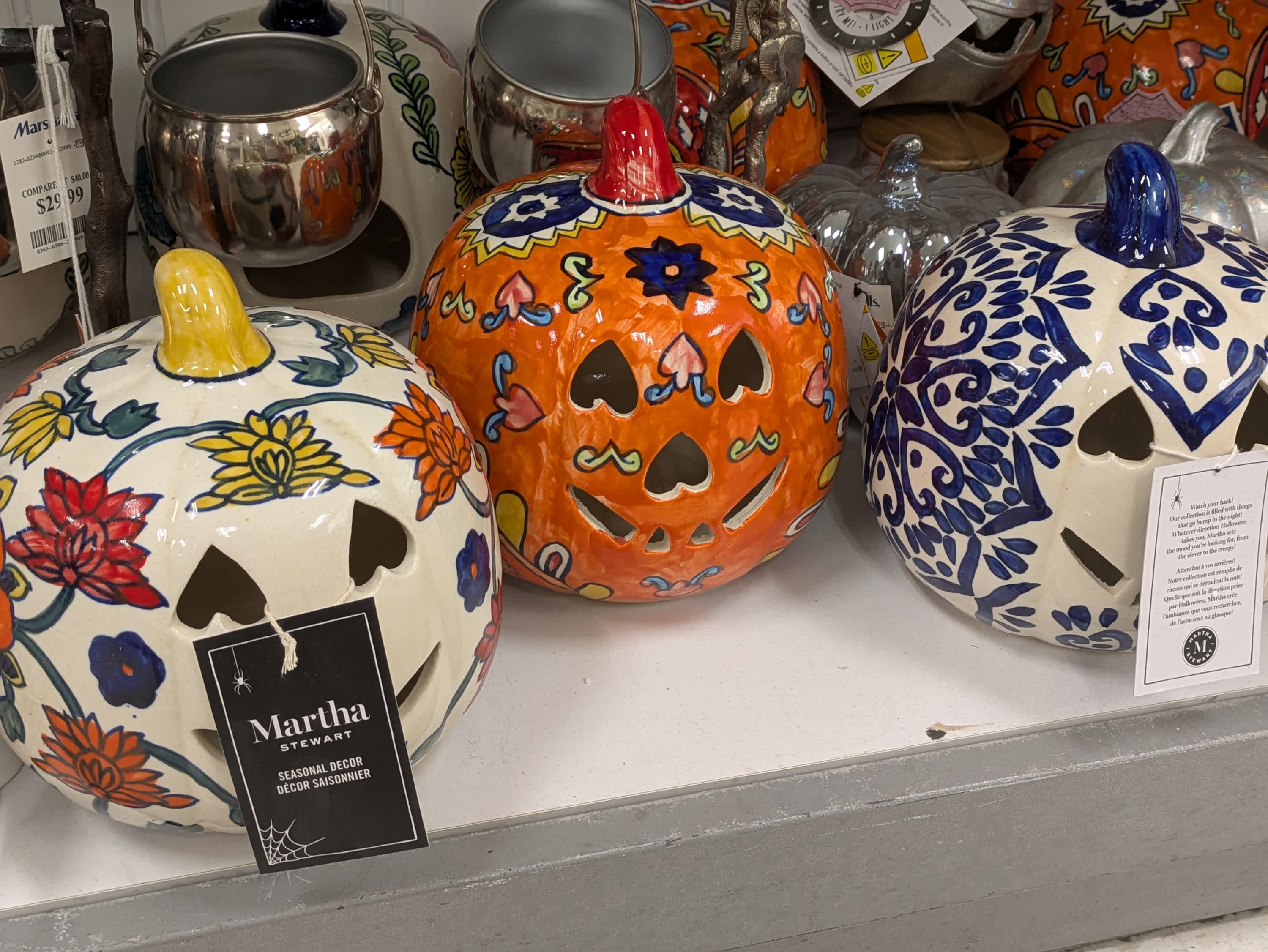 Martha Stewart Halloween Ceramic Pumpkin Jack O Lantern 9  Martha Stewart Ceramic Pumpkin Lantern main image 1