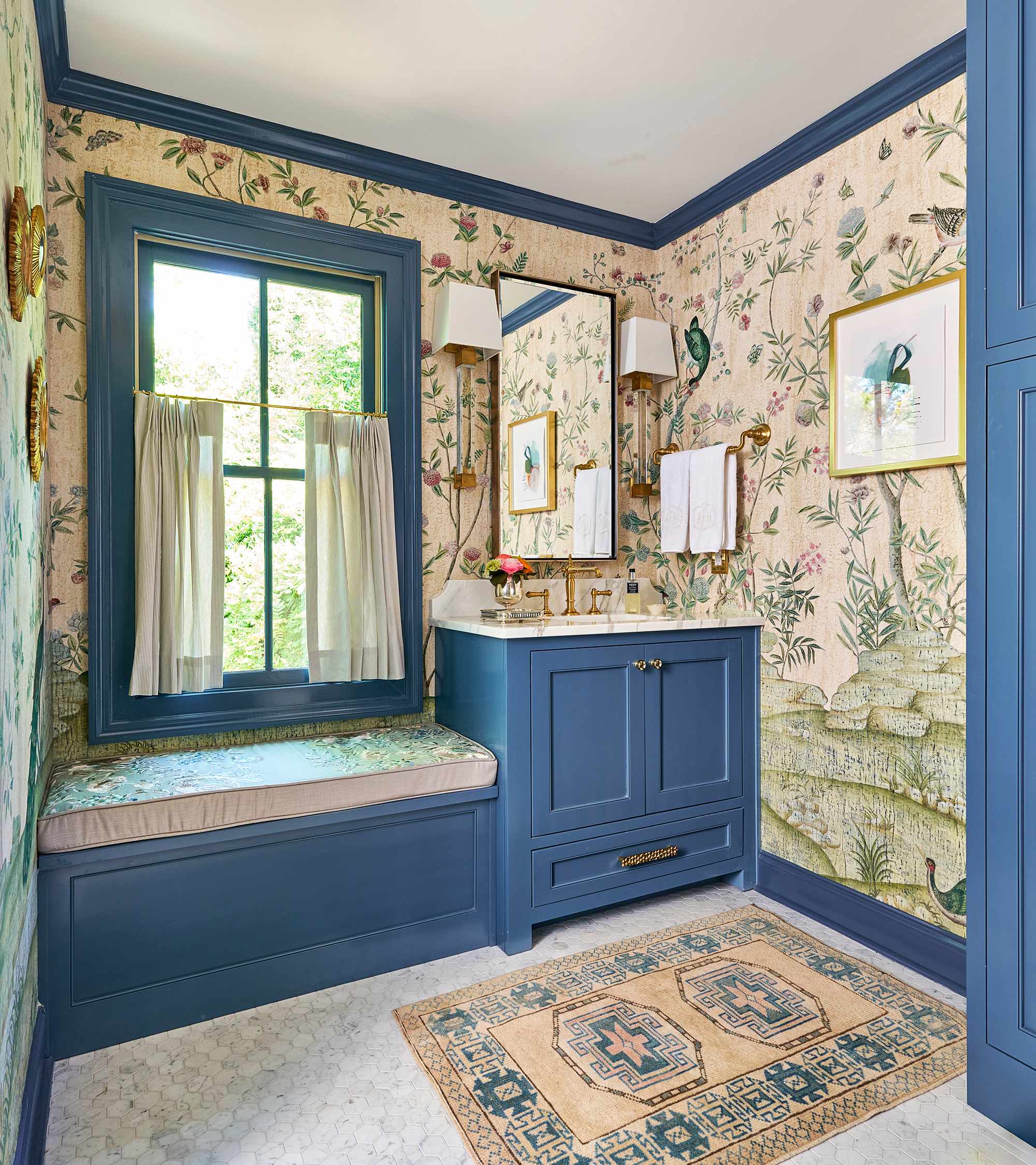 Half Rest Color:blue Blue Half Bathroom Ideas