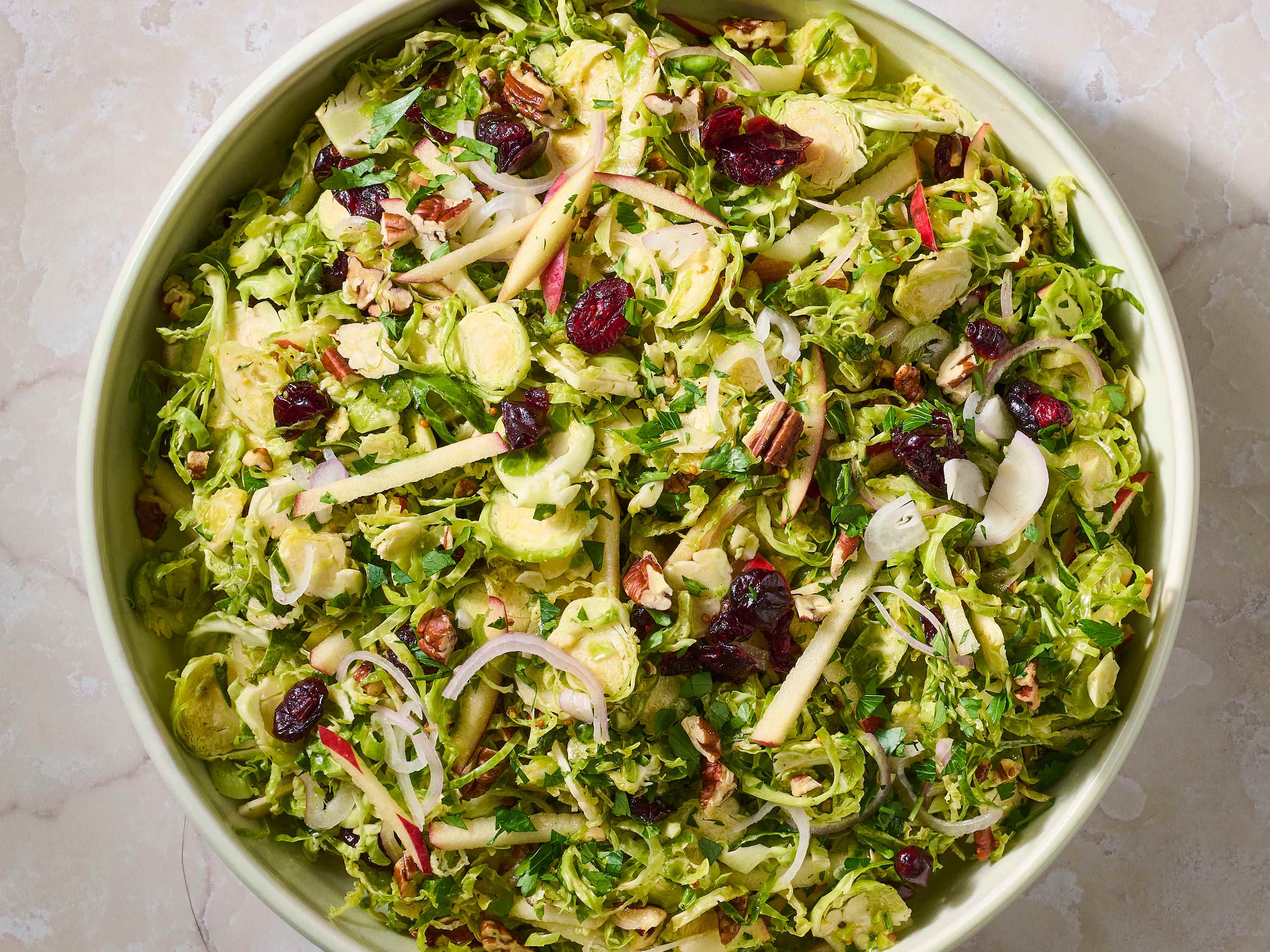 holiday slaw with apple cider dressing Holiday Slaw Recipe (Brussels Sprouts & Apples!)